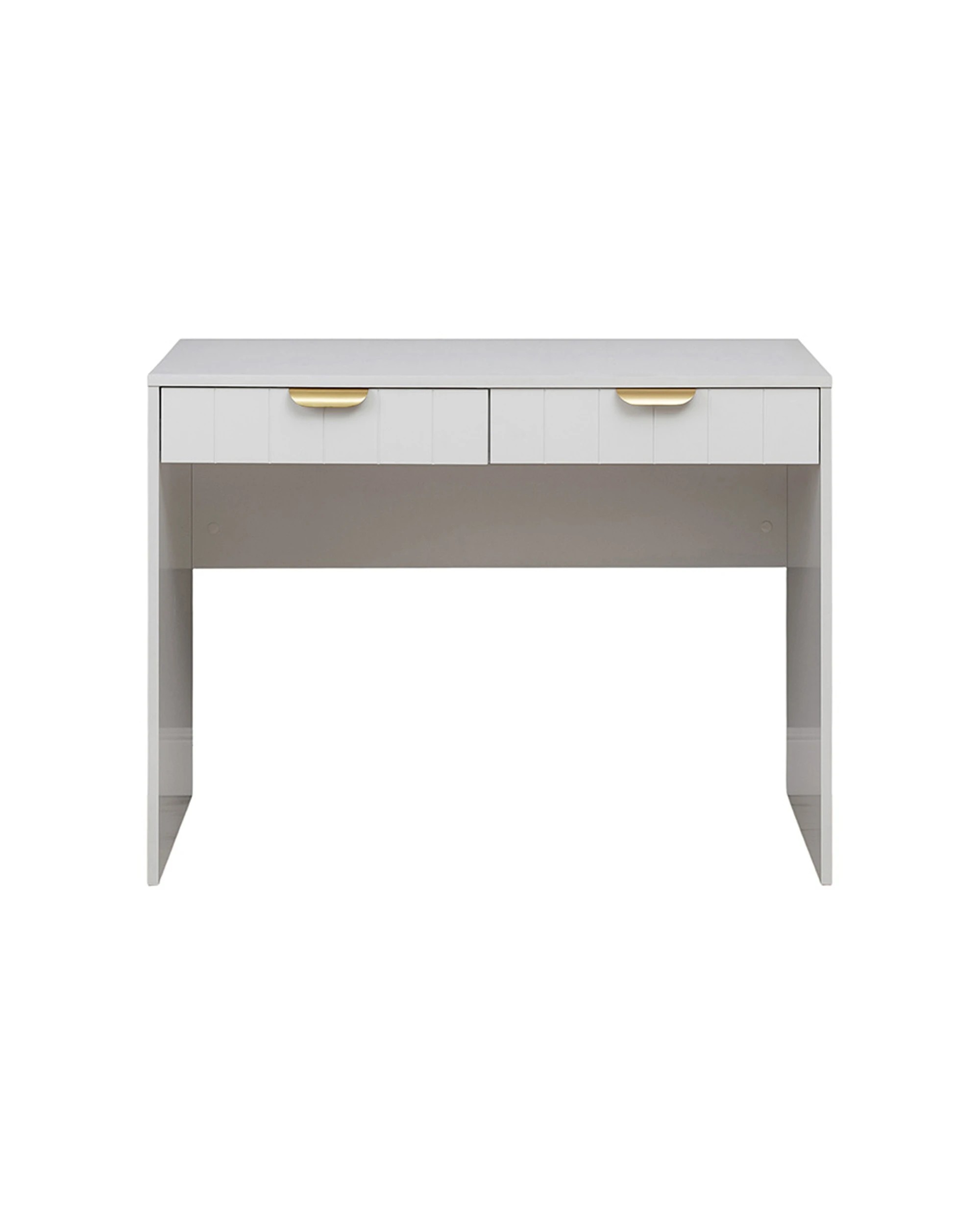 1 European Cabinetry Odessa VJ Panel Front Desk Brass Pull Handle - White, 1 of 2