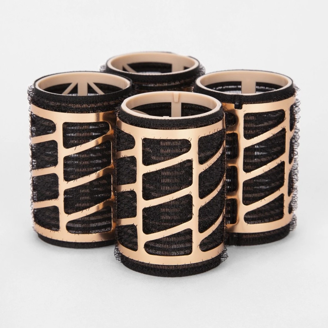 3 4 Pack Thermal Blow Dry Rollers - Medium, Black and Gold Look, 3 of 5