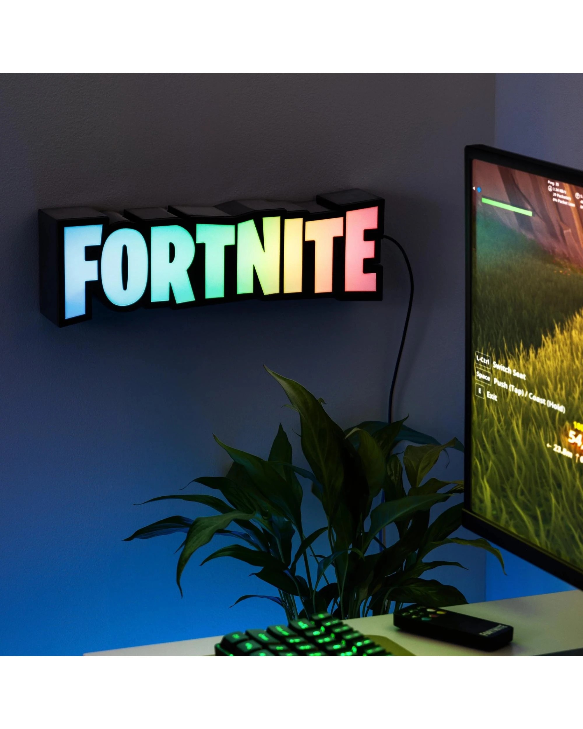 4 Paladone Fortnite Logo RGB Light with Remote - Multi, 4 of 4