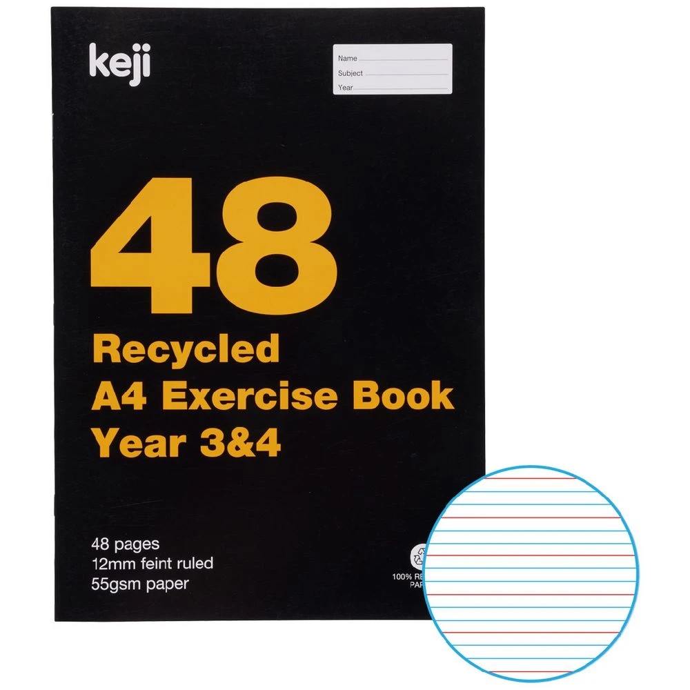 1 Keji A4 55gsm 12mm Ruled Exercise Book Year 3/4 QLD 48 Page, 1 of 4