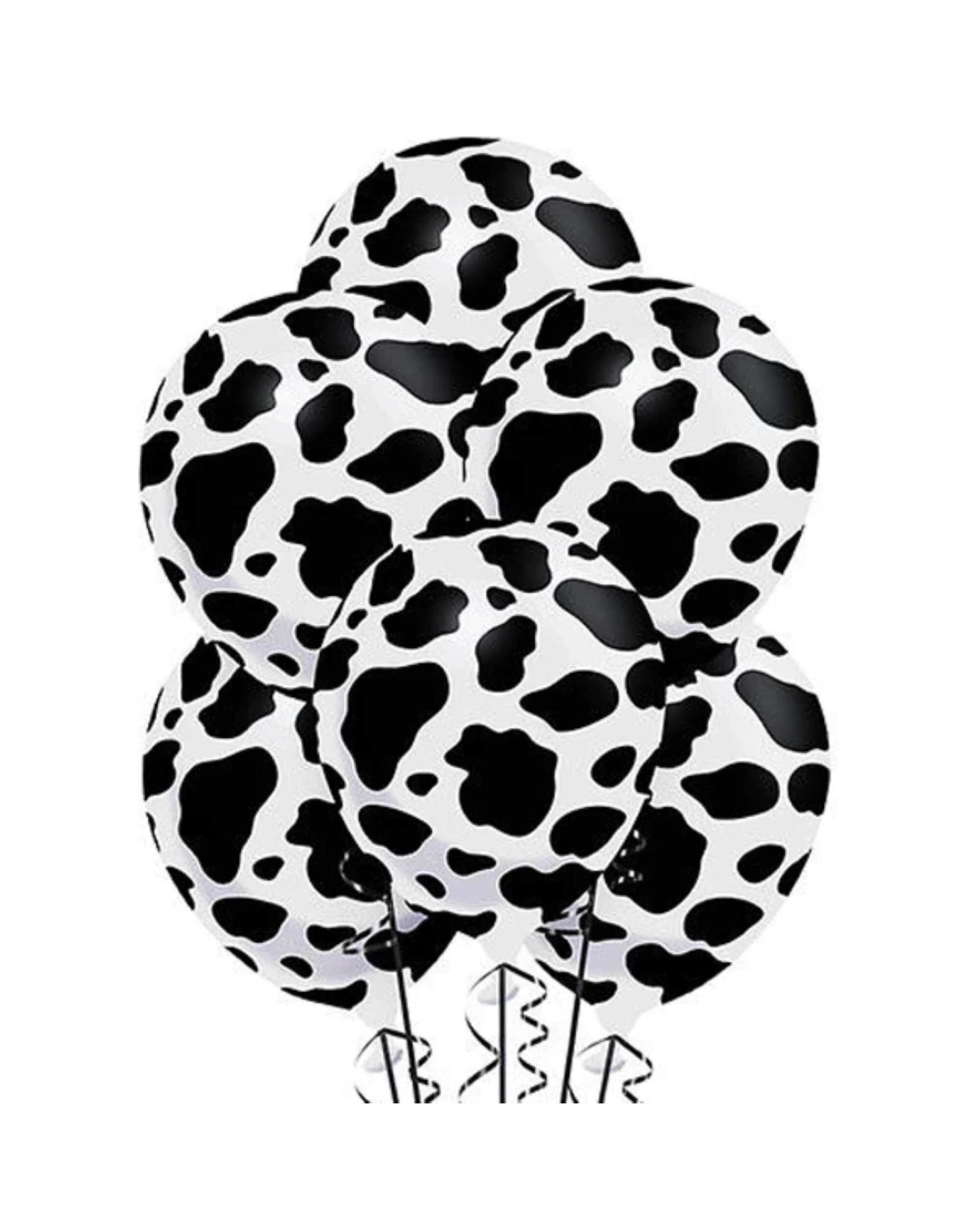 1 Amscan Inc. Sempertex Cow Print Balloons Pack of 6 - Black, 1 of 1