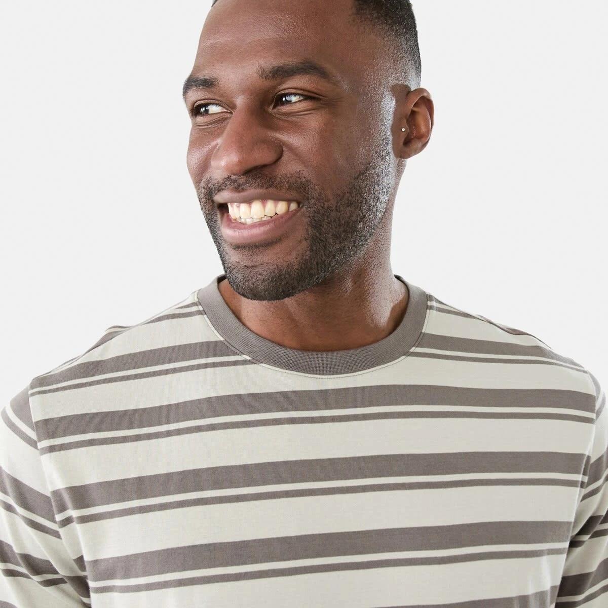 4 Australian Cotton Stripe T-shirt Brn Stripe, 4 of 5