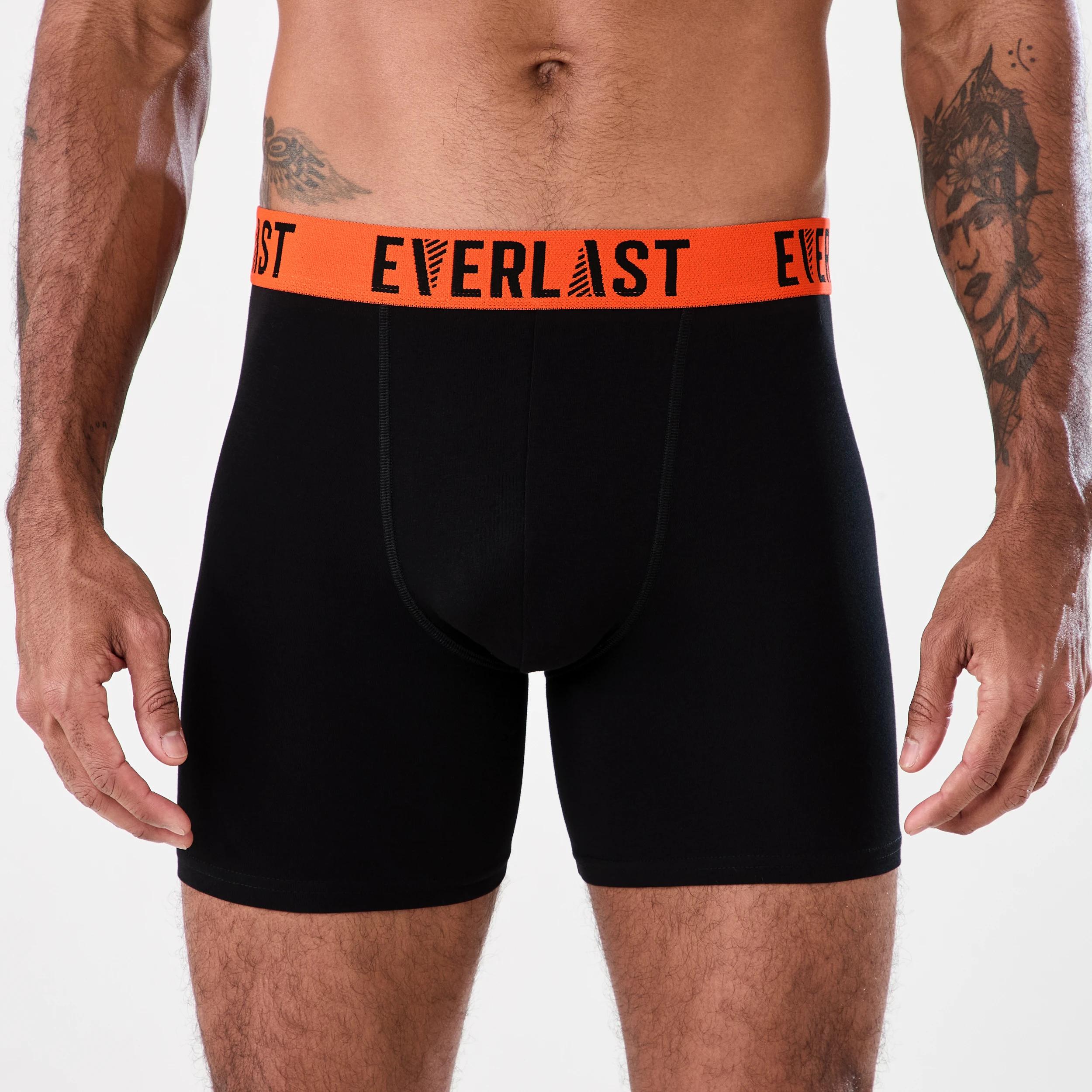 7 3 Pack Everlast Mens Mid Length Trunks EVERLAST BLACK, 7 of 8