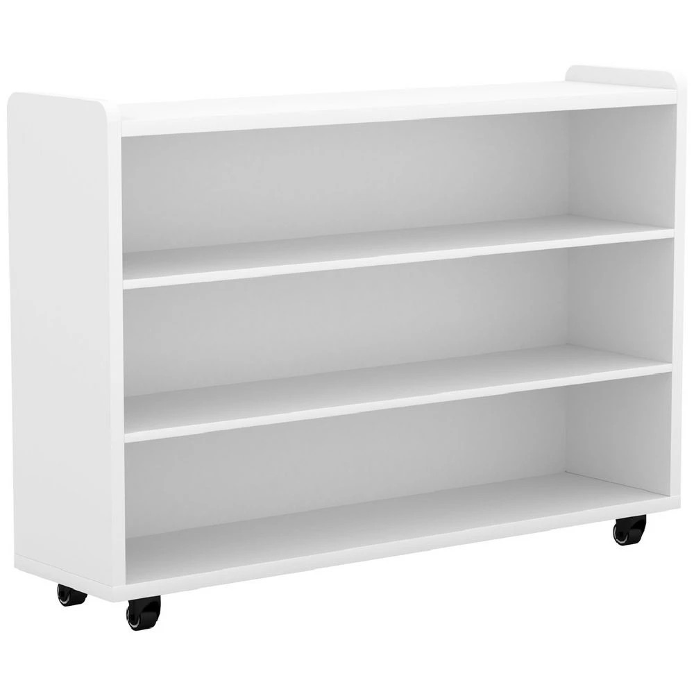 1 Young Kids Educational 3 Shelf Mobile Storage Unit White Kids Storage & Furniture, 1 of 3