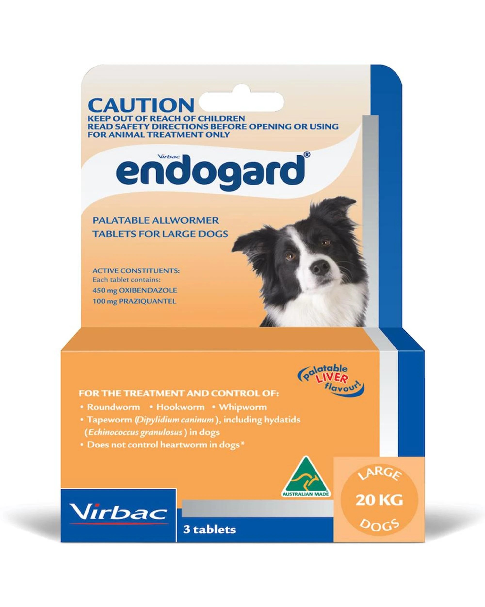 1 Endogard Broadspectrum All-Wormer Tablets for Large Dogs 10-20kg 3 Pack, 1 of 1