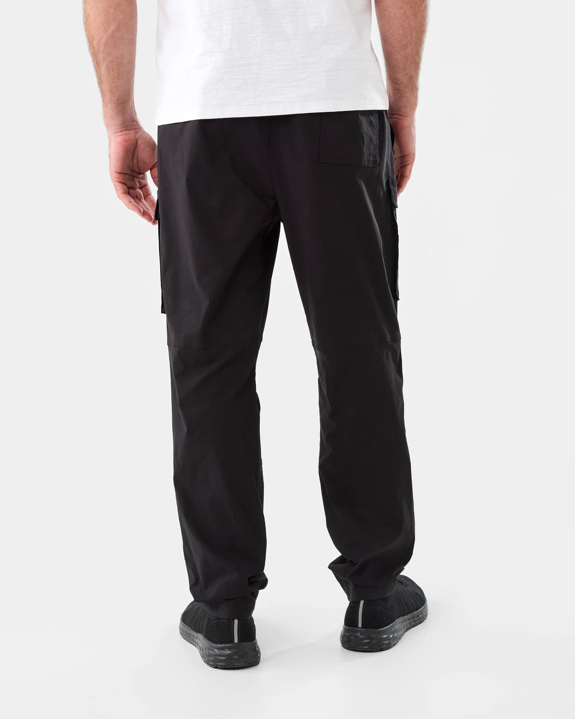 3 Active Mens Woven Cargo Pants Black, 3 of 6