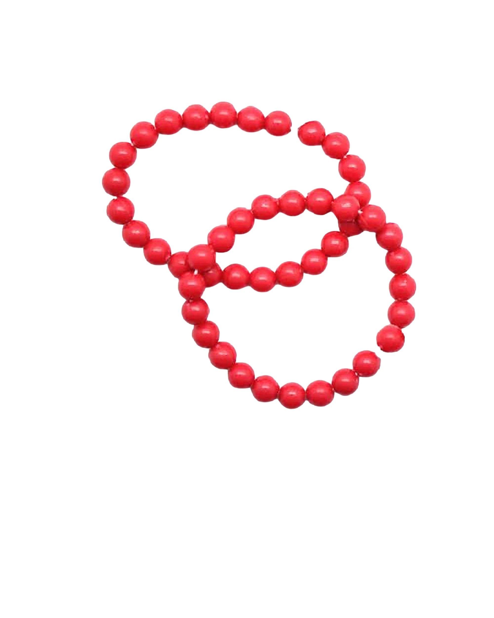 1 JD Party 2pc Neon Beaded Bracelet Pack Party Costume Accessory - Red, 1 of 1