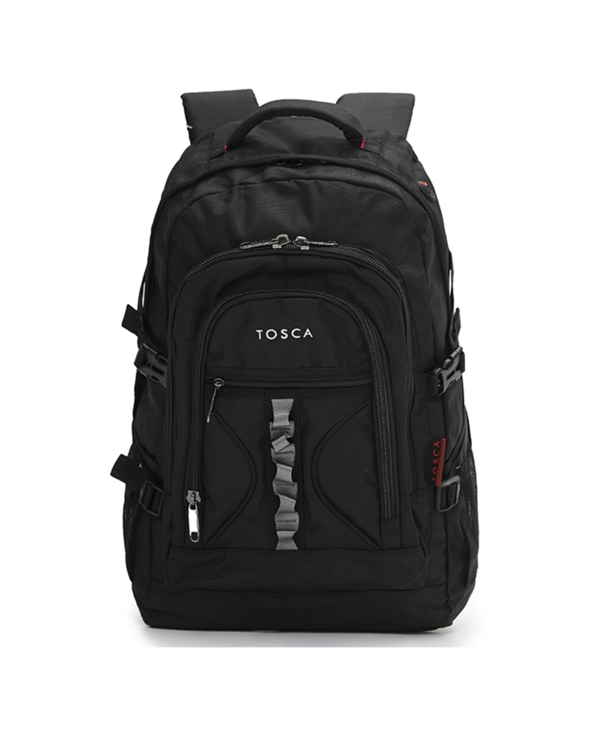 2 Tosca 50L Deluxe Padded Backpack -Compartment Durable Travel Bag 58x38x23cm - Black, 2 of 3