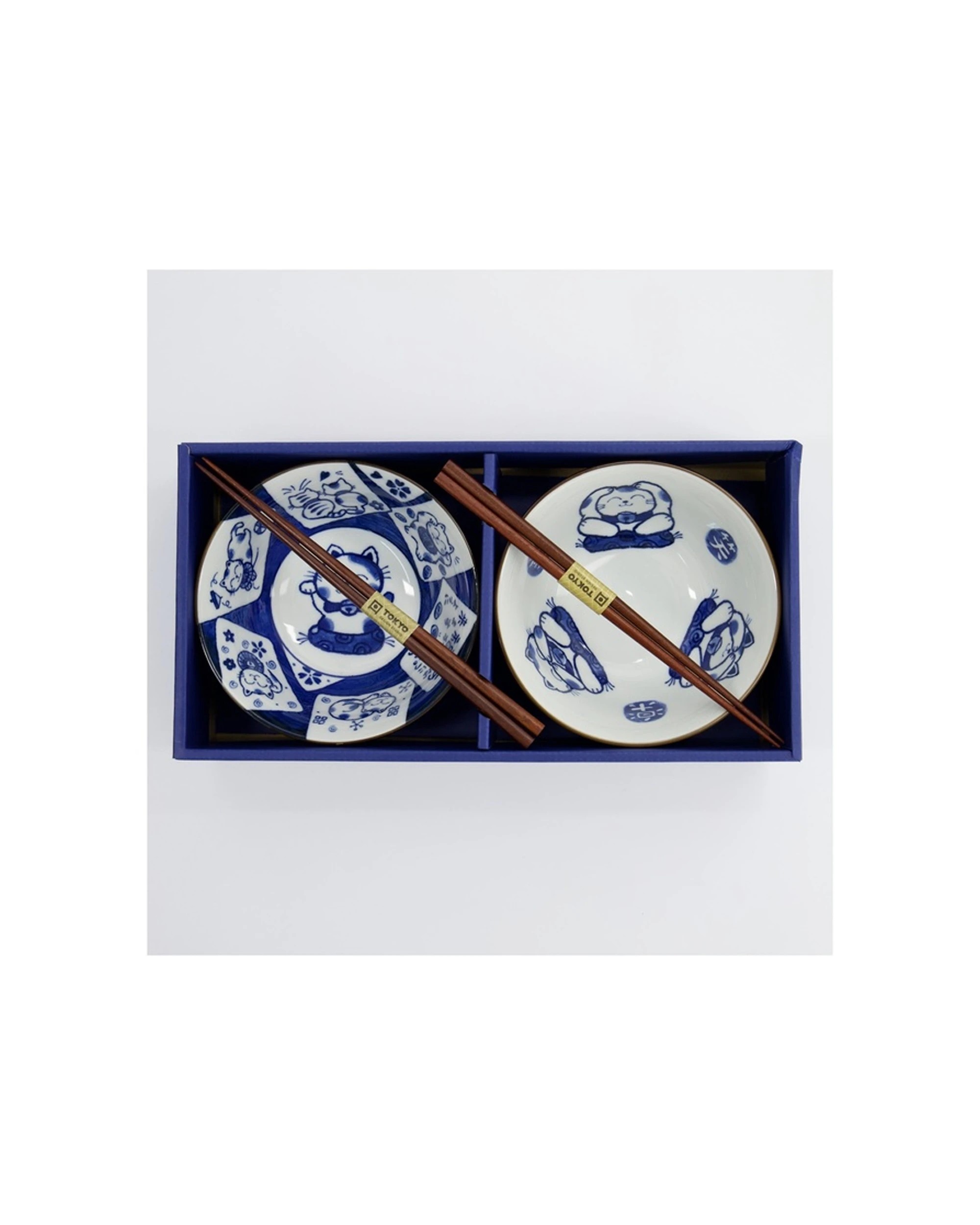 6 Tokyo Design 2pc Studio Kawaii Cat Neko Bowl Set With Chopsticks, 6 of 8