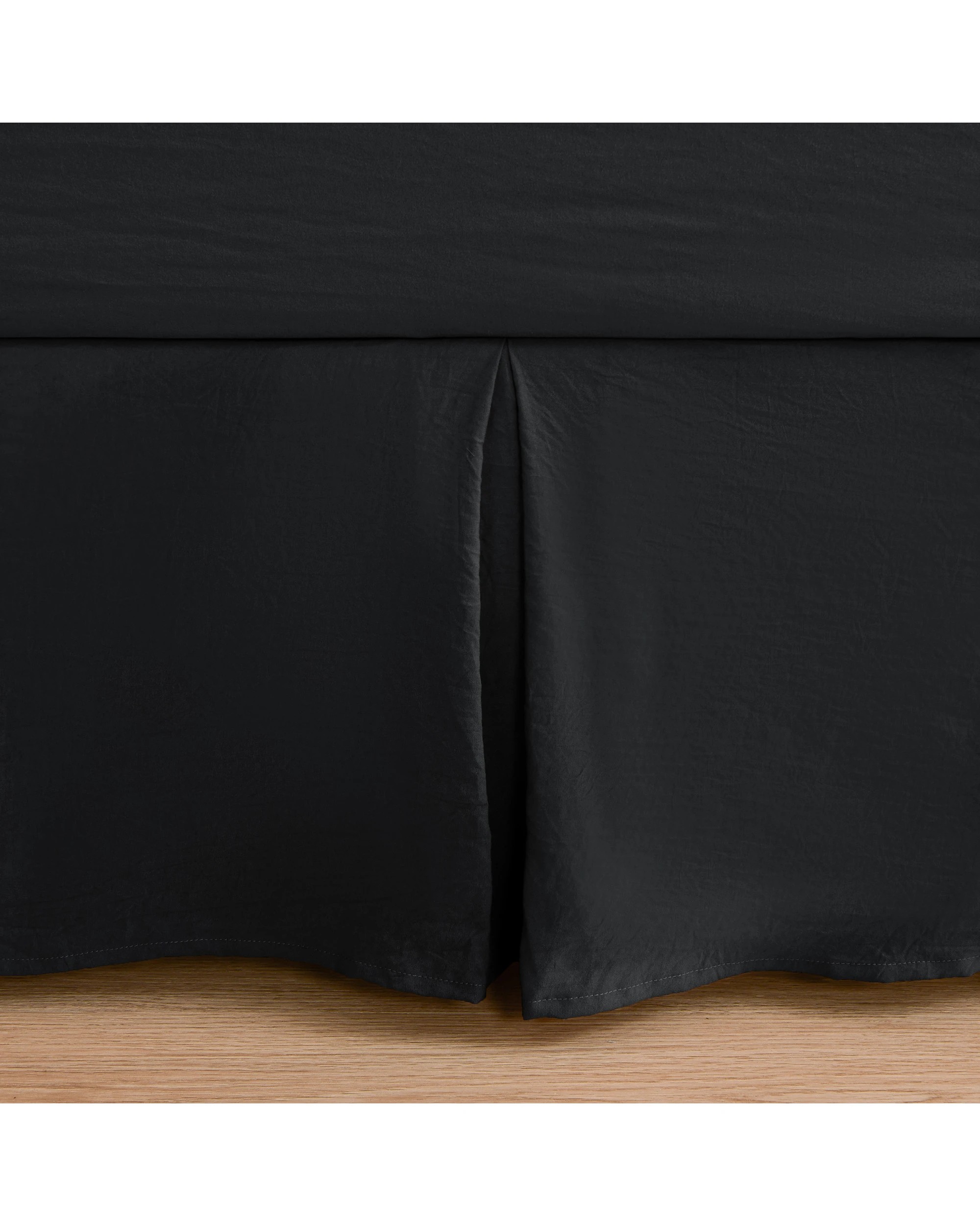6 Dreamaker Superfine Washed Microfibre Pleated Valance - Single Bed - Black, 6 of 9