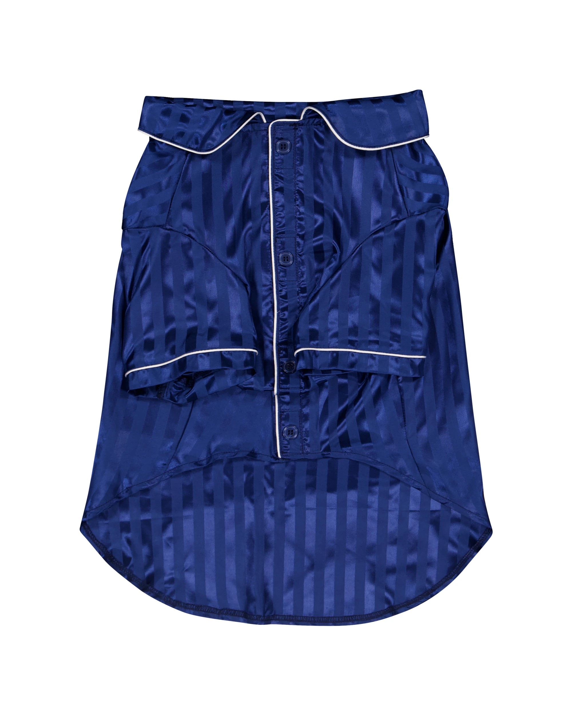 2 Pet Satin Stripe Pyjamas - Extra Large, Navy, 2 of 9