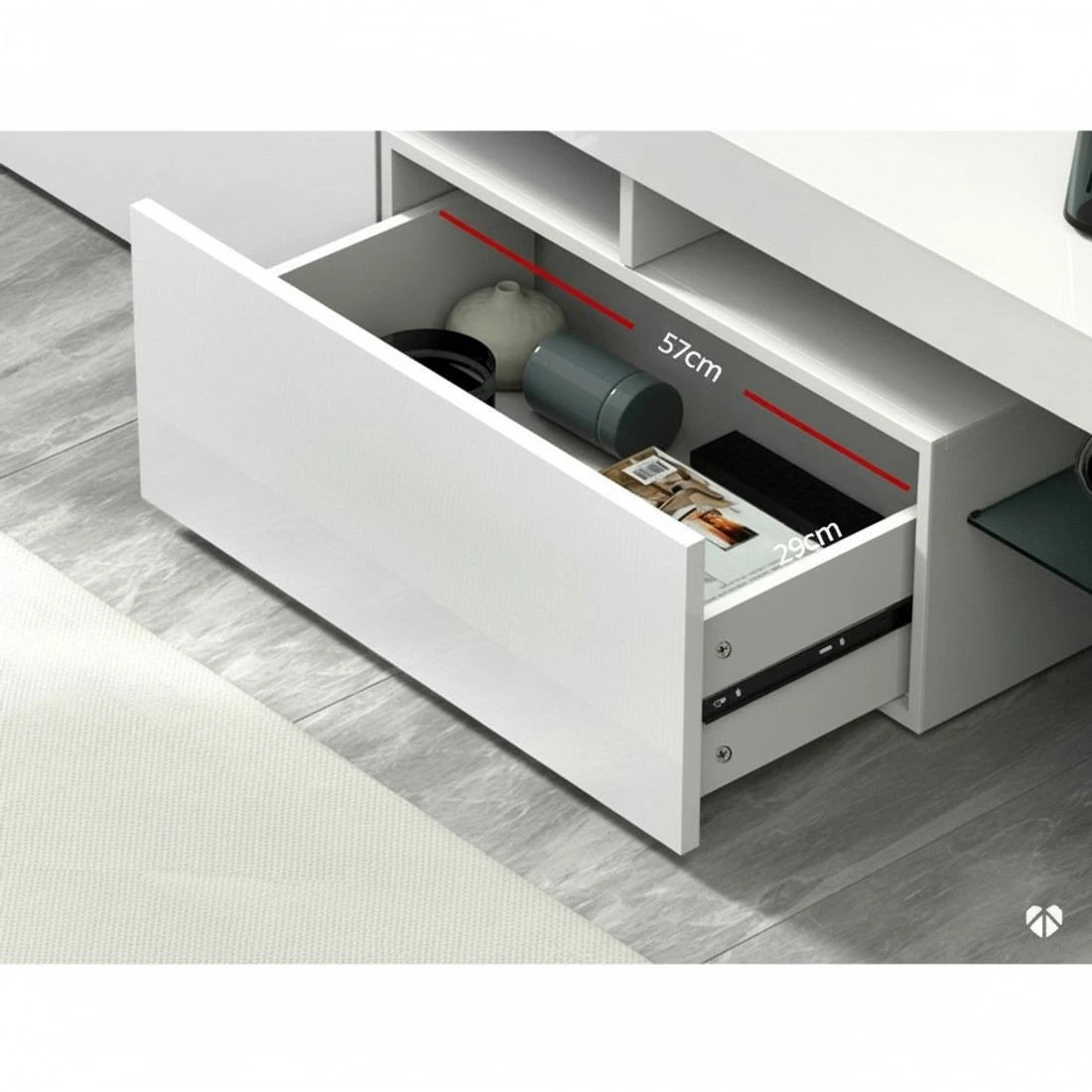 8 Artiss Entertainment Unit TV Cabinet LED 189cm - White, 8 of 8