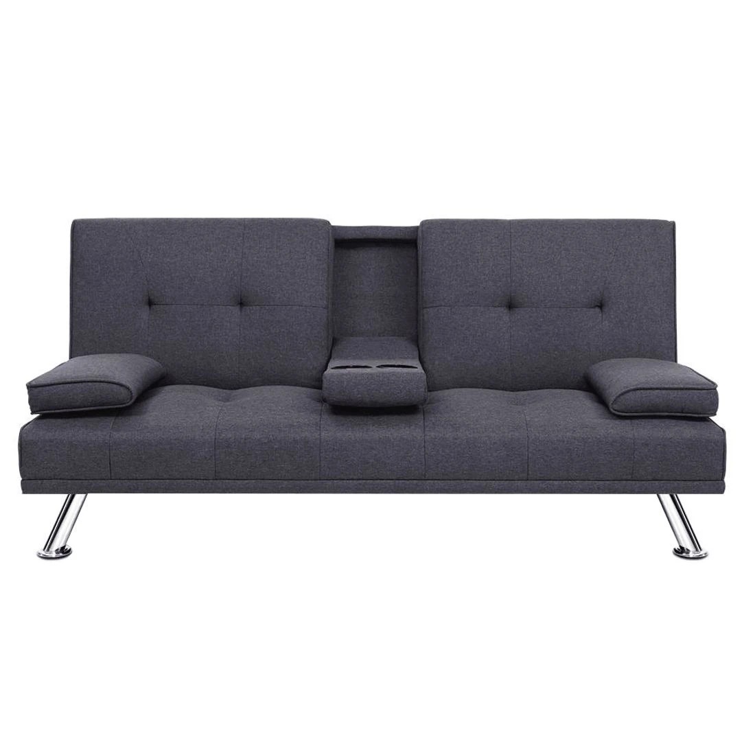 1 Artiss Sofa Bed 175CM Dark  Fabric - Grey, 1 of 6