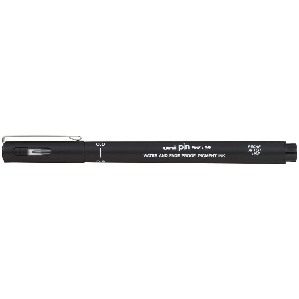 2 Uni Pin Fineliners 0.8mm Black 3 Pack, 2 of 2