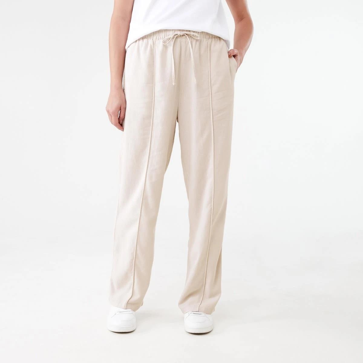1 Textured Seam Front Pants NATURAL BEIGE, 1 of 6