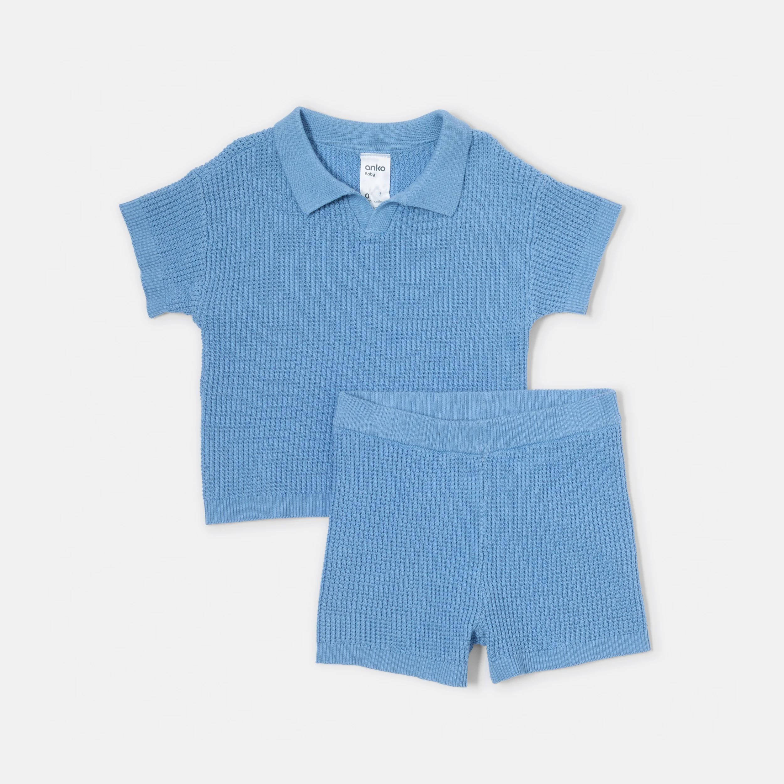 1 2 Piece Short Sleeve Crochet Set LIMITLESS BLUE, 1 of 6