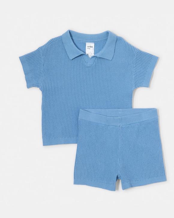 2 Piece Short Sleeve Crochet Set