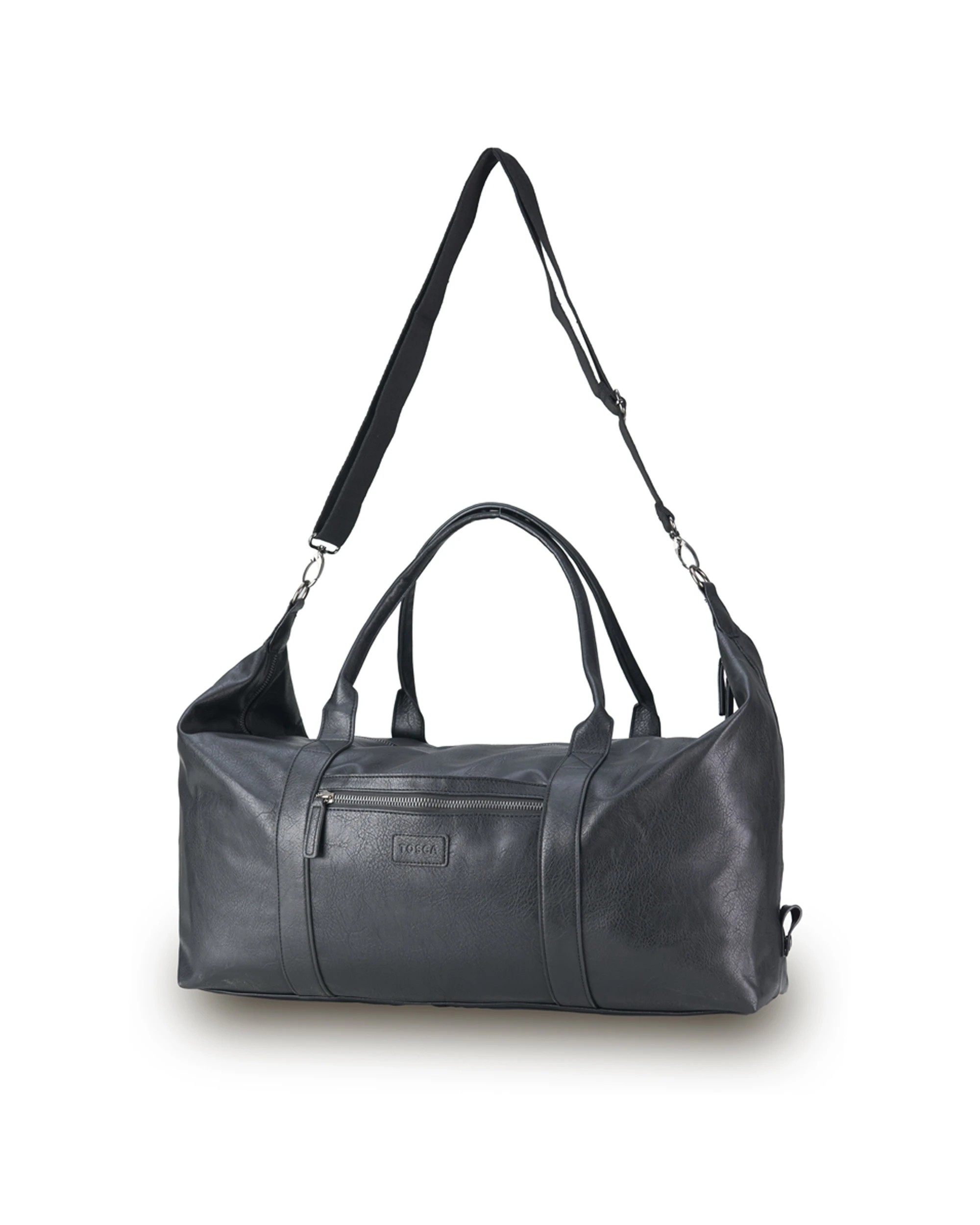 1 Tosca Vegan Leather Duffle Travel Carry All Bag - Black, 1 of 1