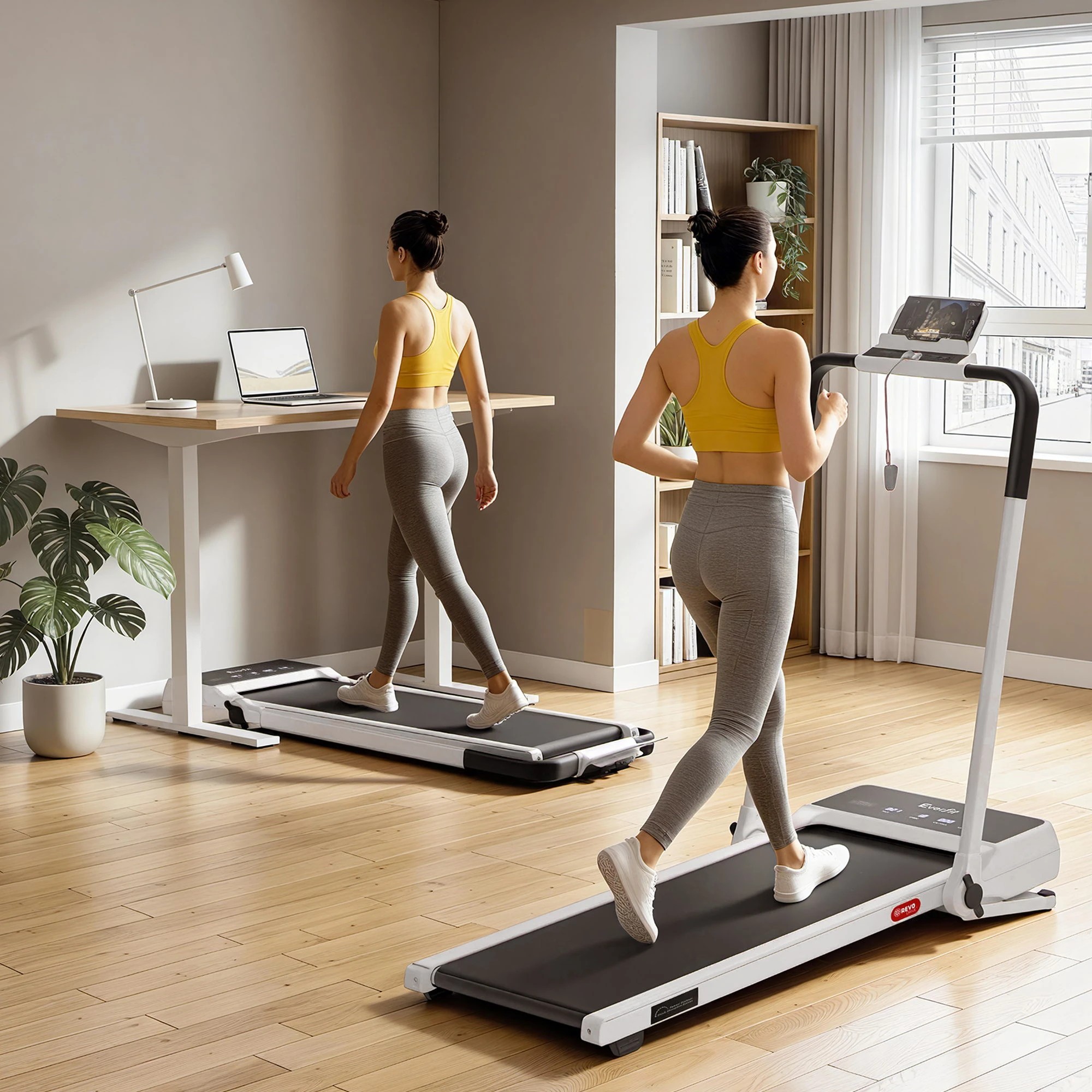 5 Everfit 3 in 1 Walking Pad Treadmill 20% Auto Incline Under Desk Foldable for Home With 40cm Belt - White, 5 of 10