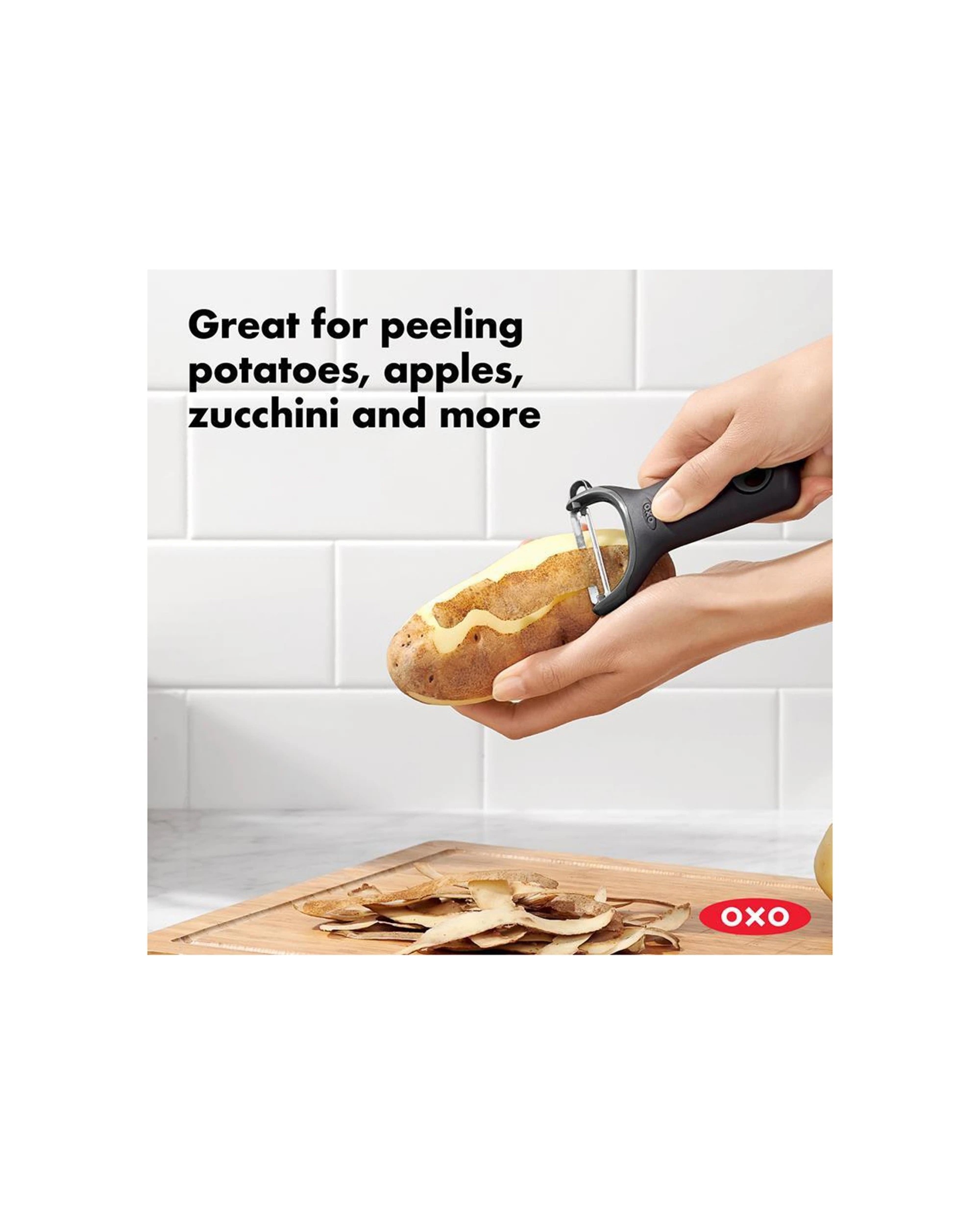 1 Oxo Prep Y Peeler Ergonomic Handle Dishwasher Safe Built-in Potato Eyer - Grey, 1 of 4