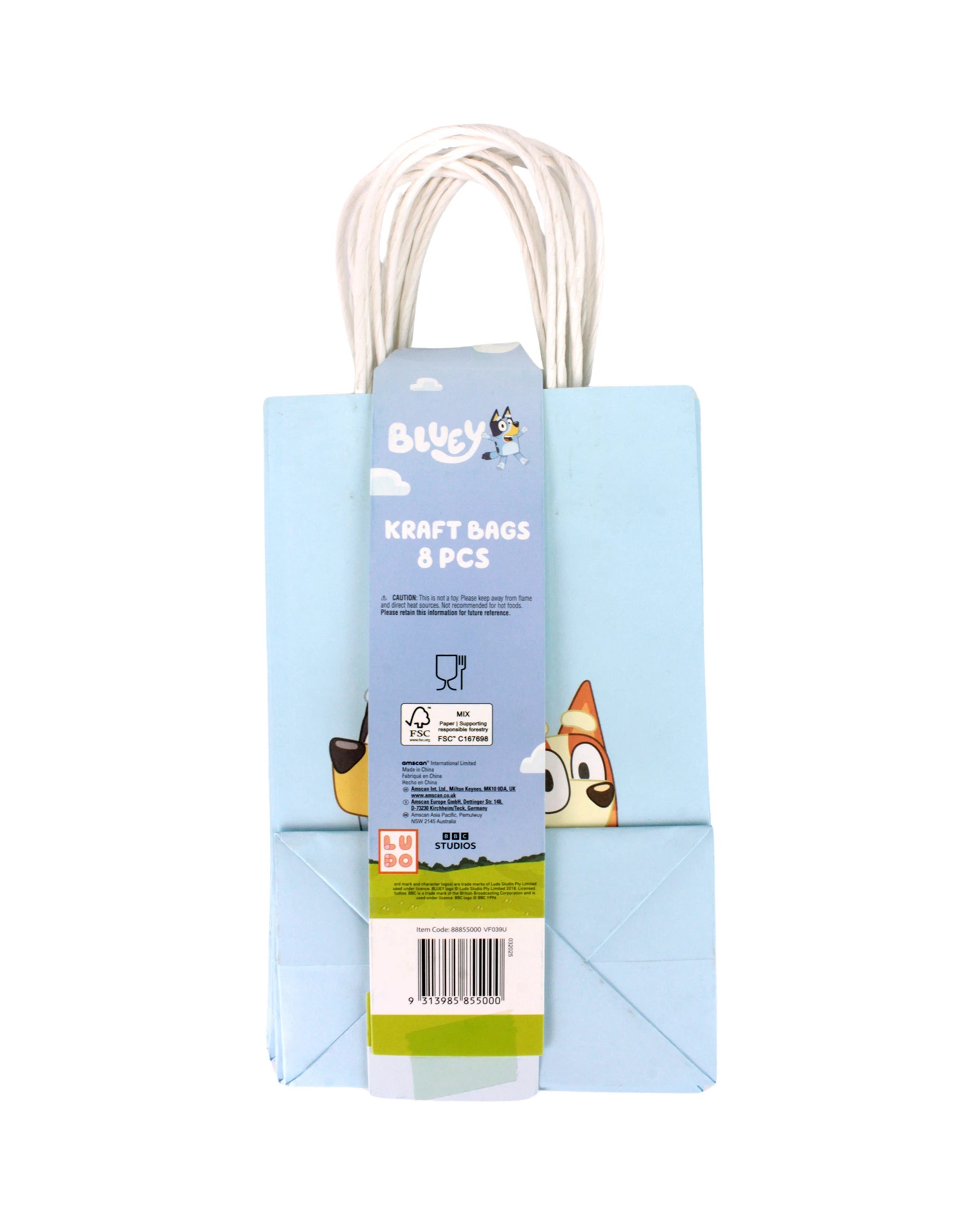 4 Anagram Bluey Paper Gift Bags Pack of 8 - Blue, 4 of 4