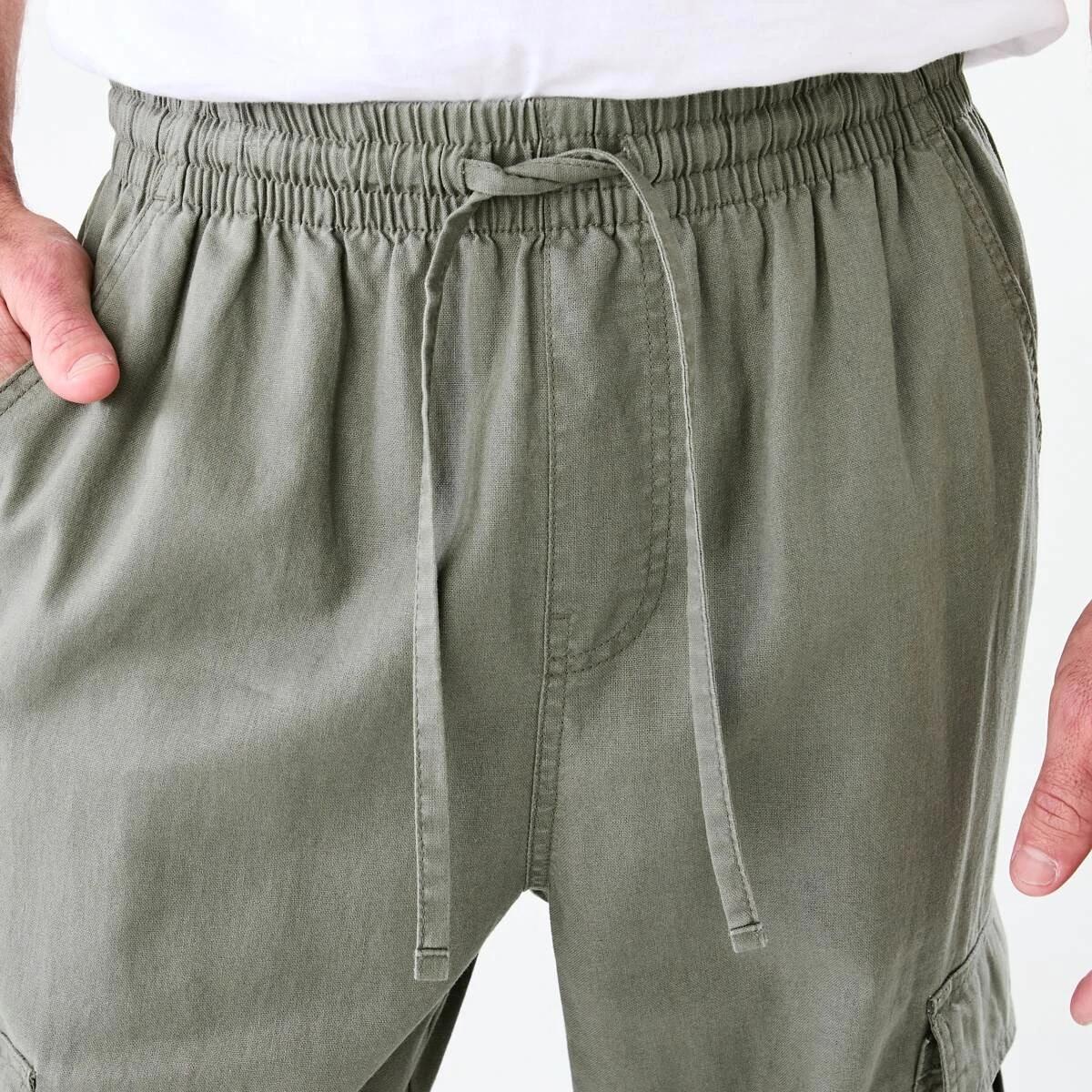 4 Linen Cargo Pants Grn Tea, 4 of 7