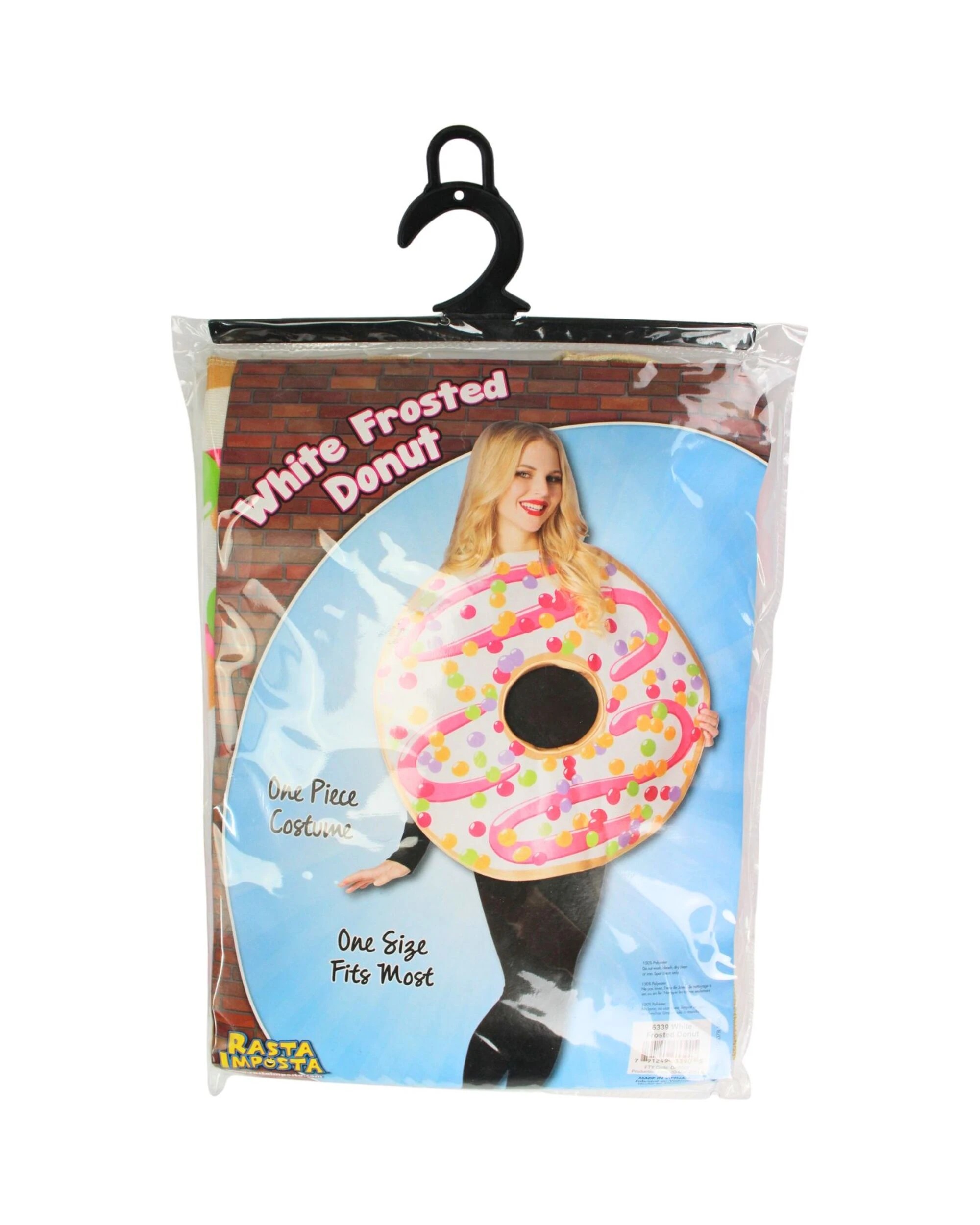 2 Rasta Imposta Adult White Frosted Donut Costume - One Size - Assorted, 2 of 3