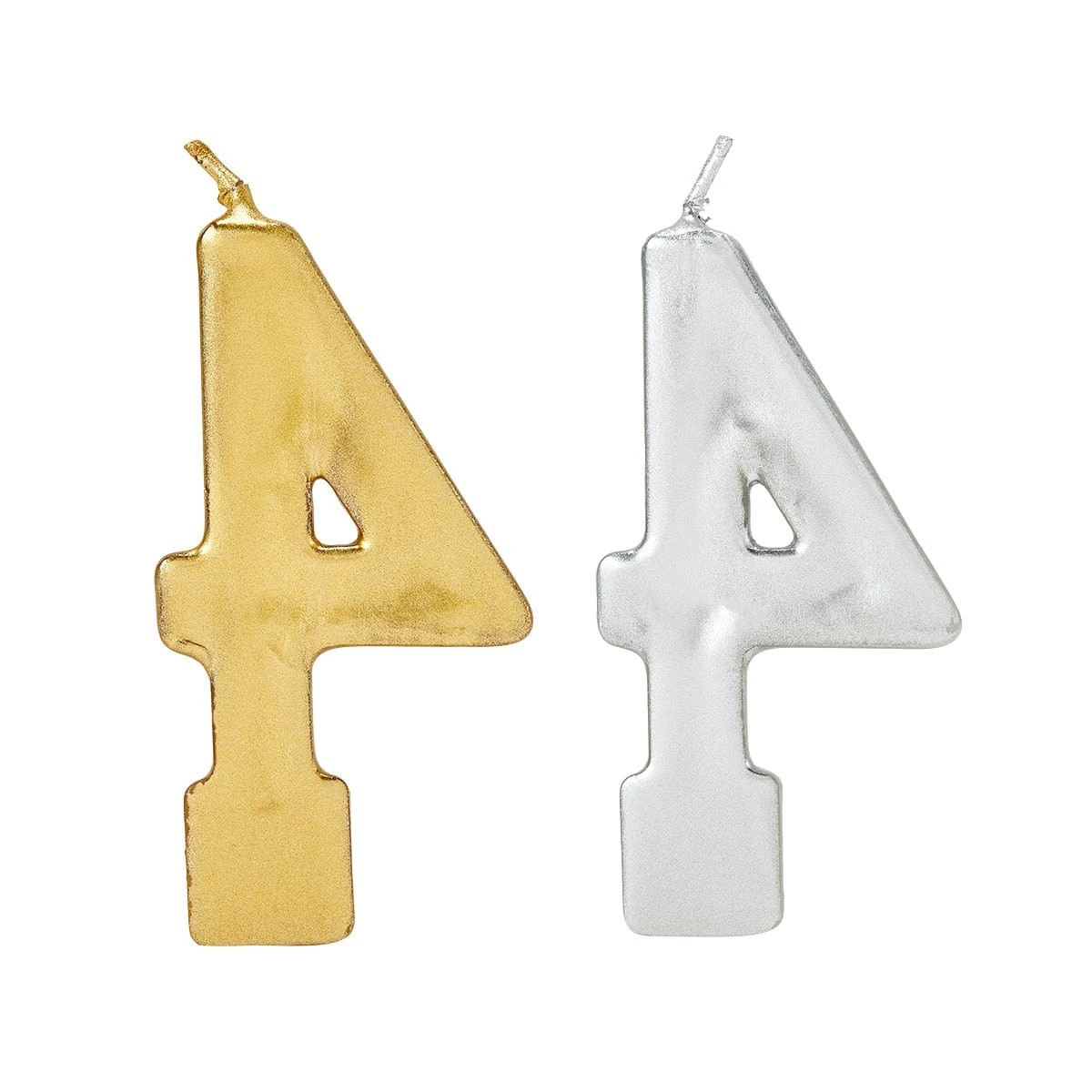 3 Metallic Candle Number 4 - Assorted, 3 of 6