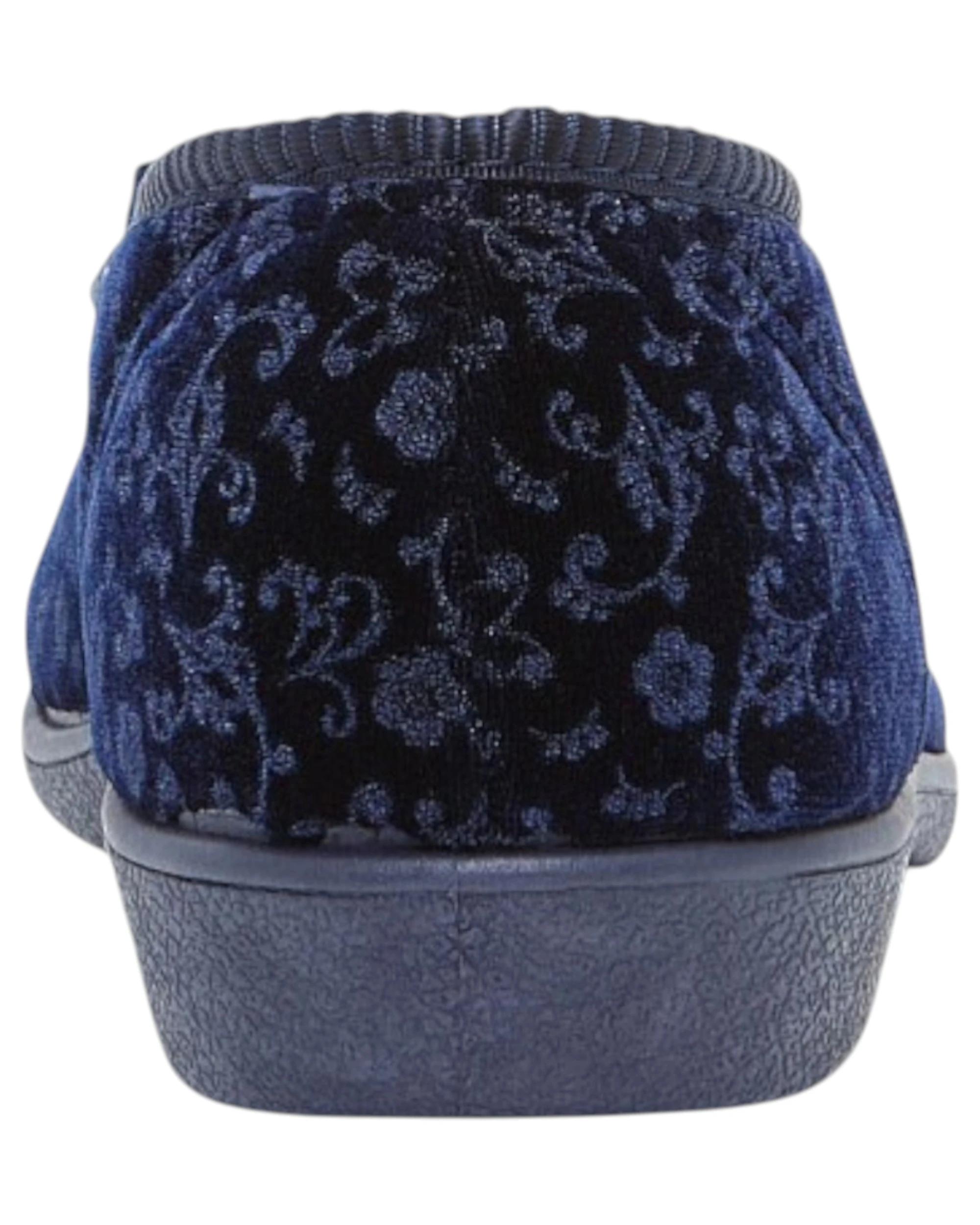 4 Grosby Womens Valerie 2 Comfortable Printed Indoor Slippers Navy NAVY, 4 of 5