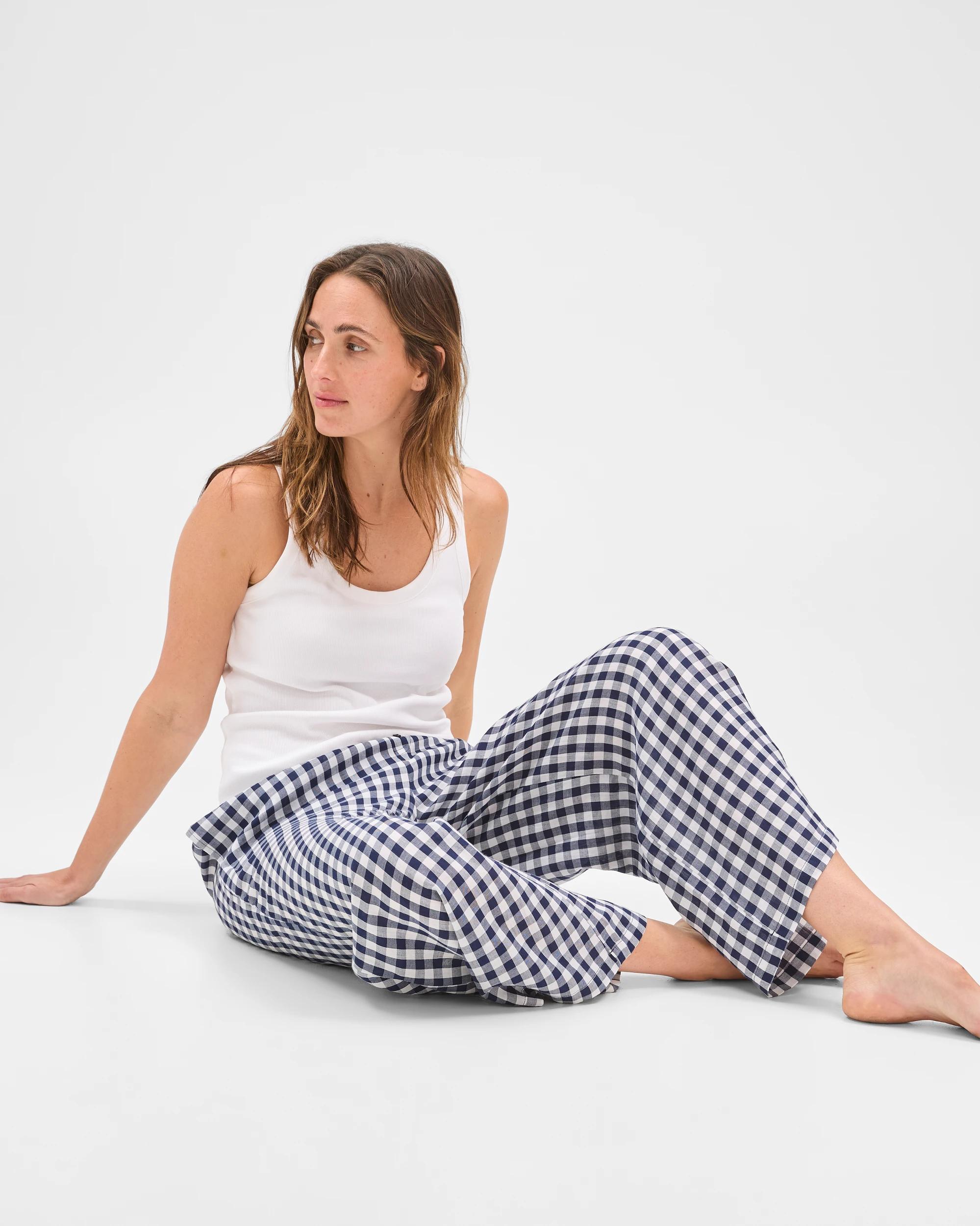 4 Target Woman 7/8 Length Sleep Pants NAVY GINGHAM, 4 of 7