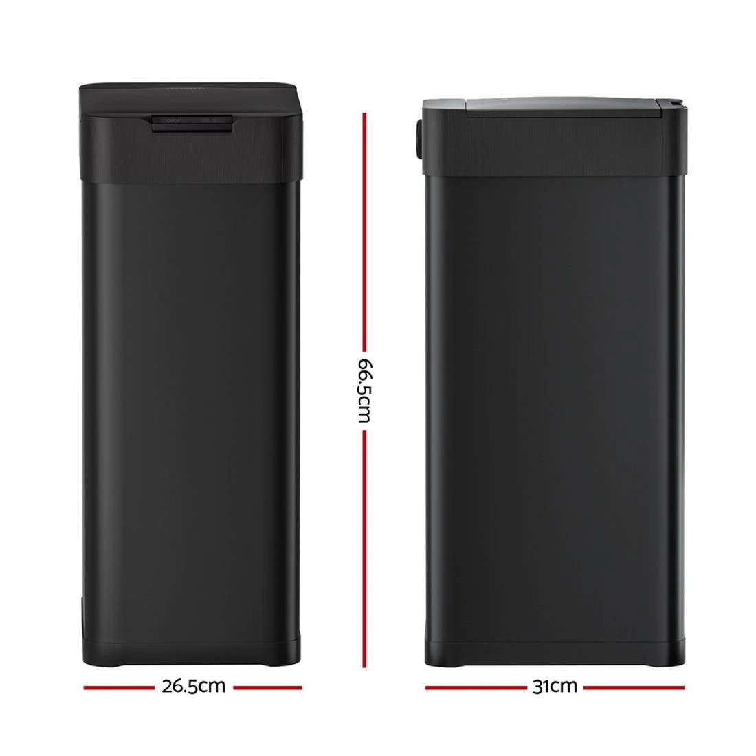 3 Devanti 50L Sensor Bin Motion Rubbish Bins Kitchen Automatic Trash Can - Black, 3 of 5