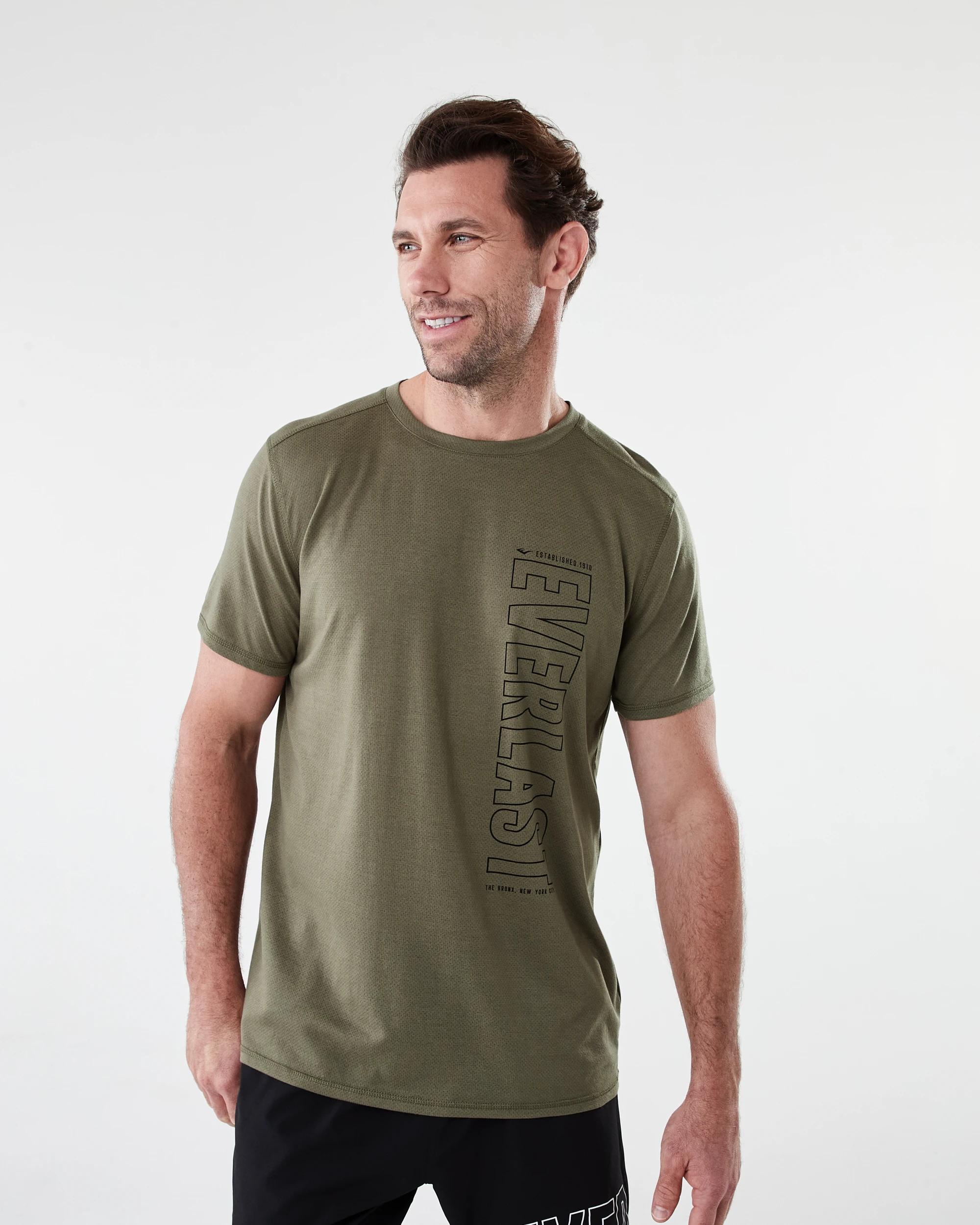 2 Everlast Mens Mesh T-shirt Olive, 2 of 6