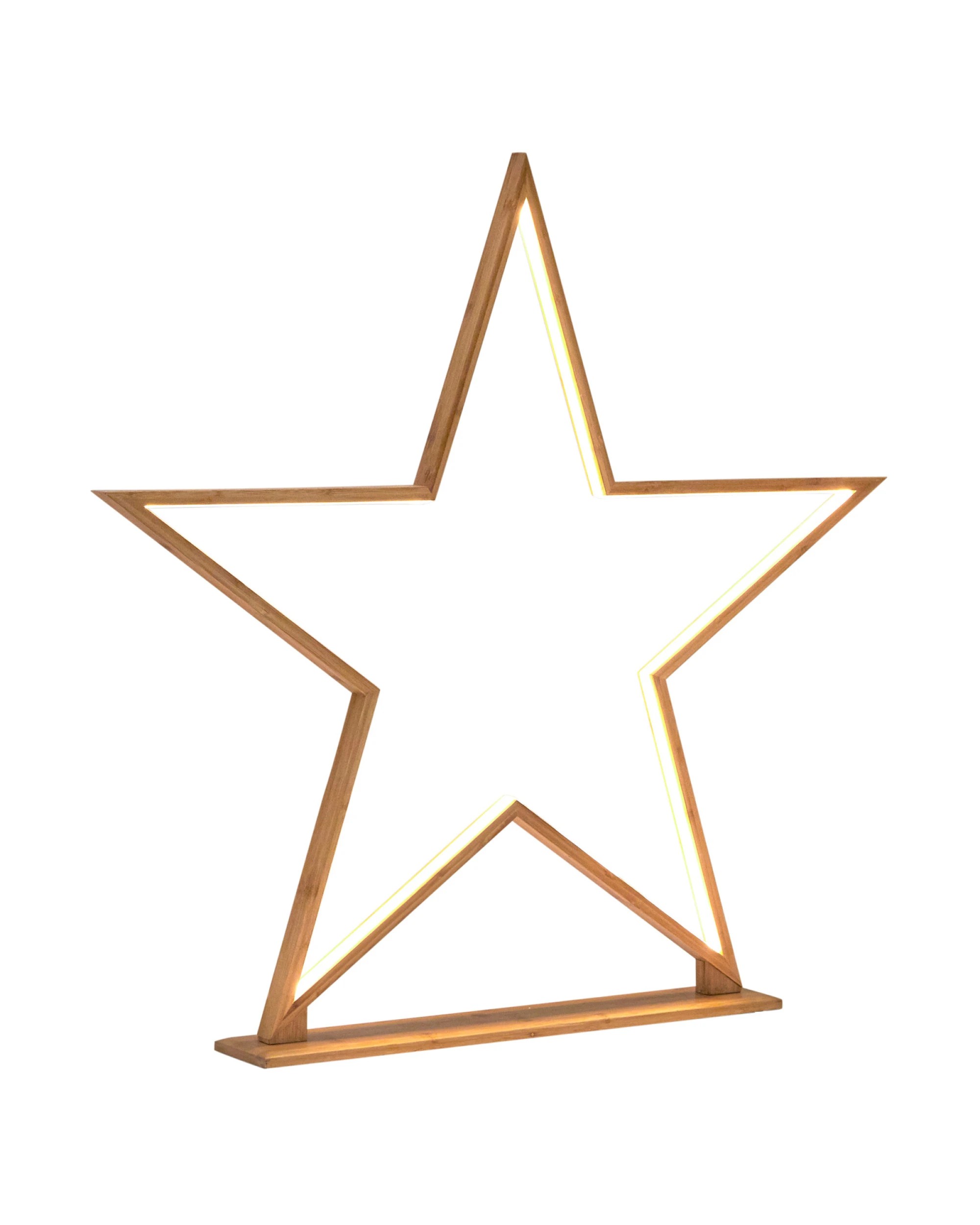 3 BR Home Bamboo Star Table Lamp with LED Strip Lighting - Modern Minimalist Decor, 3 of 3