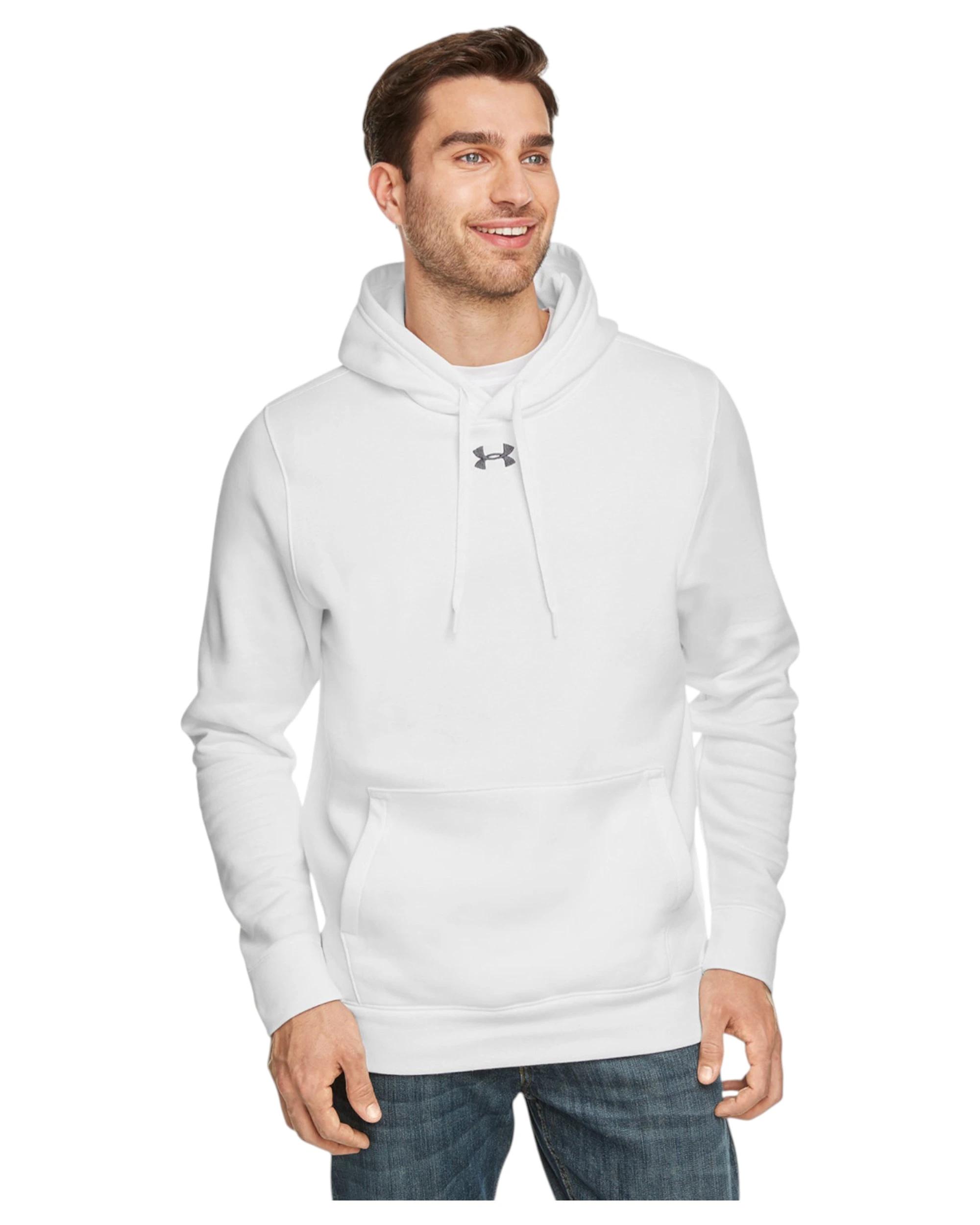 4 Under Armour Mens Hustle Fleece White Hoodie White, 4 of 5
