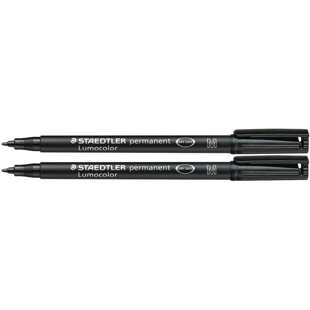 3 Staedtler Lumocolor 317 Permanent Marker Pen Black 2 Pack, 3 of 10