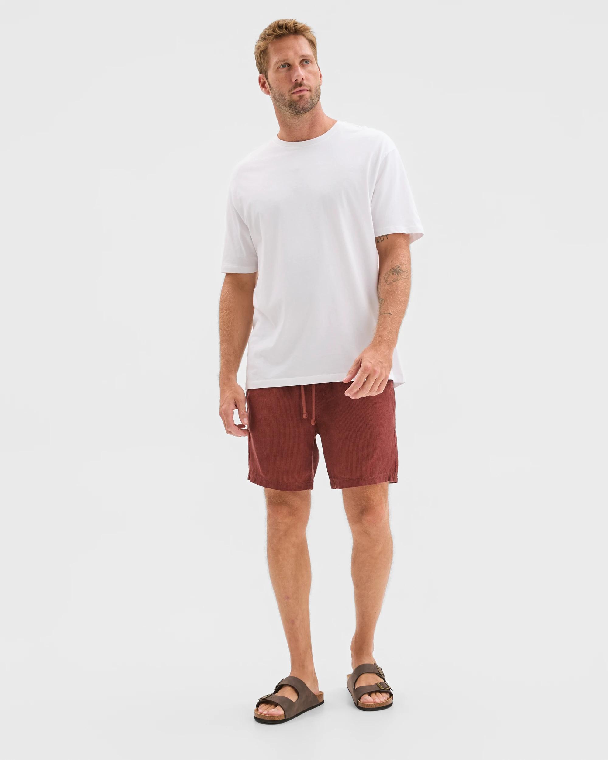 2 Target Man European Linen Stripe Shorts RUST, 2 of 6