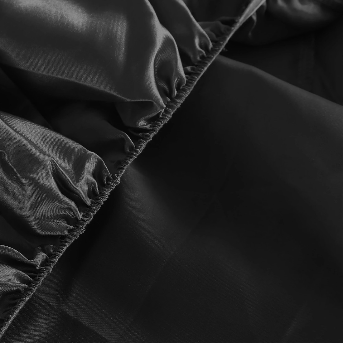 4 Dreamz Black Satin Bed Sheet Set - Queen Bed, 4 of 6