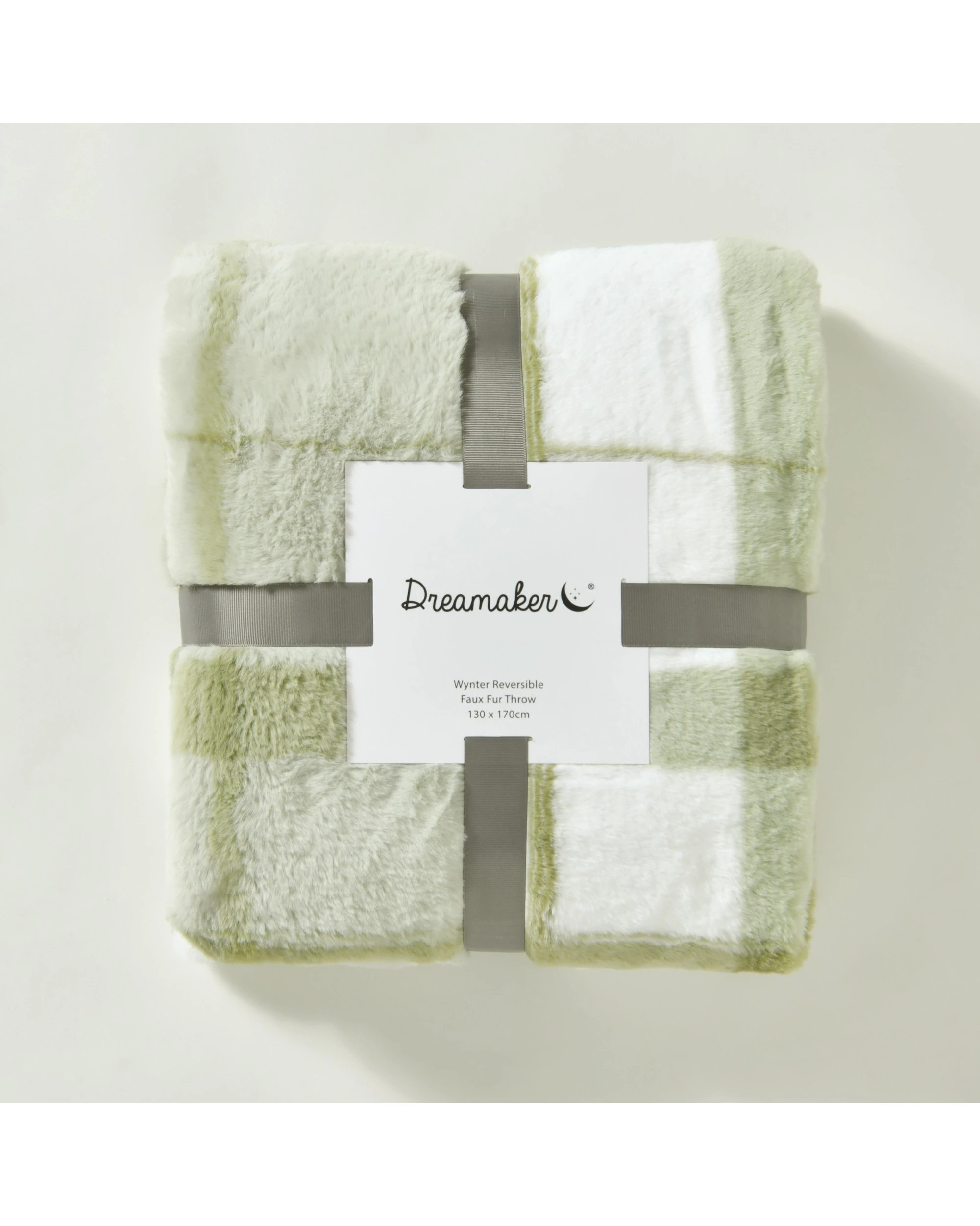6 Dreamaker Wynter Reversible Faux Fur Throw 130x170cm - Olive, 6 of 7