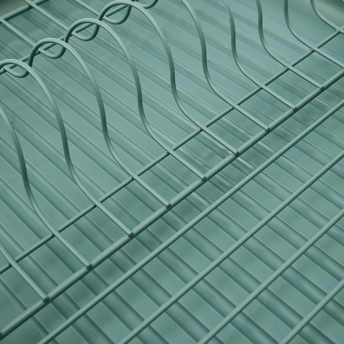 8 Green Wooden Handle Dish Rack, 8 of 9