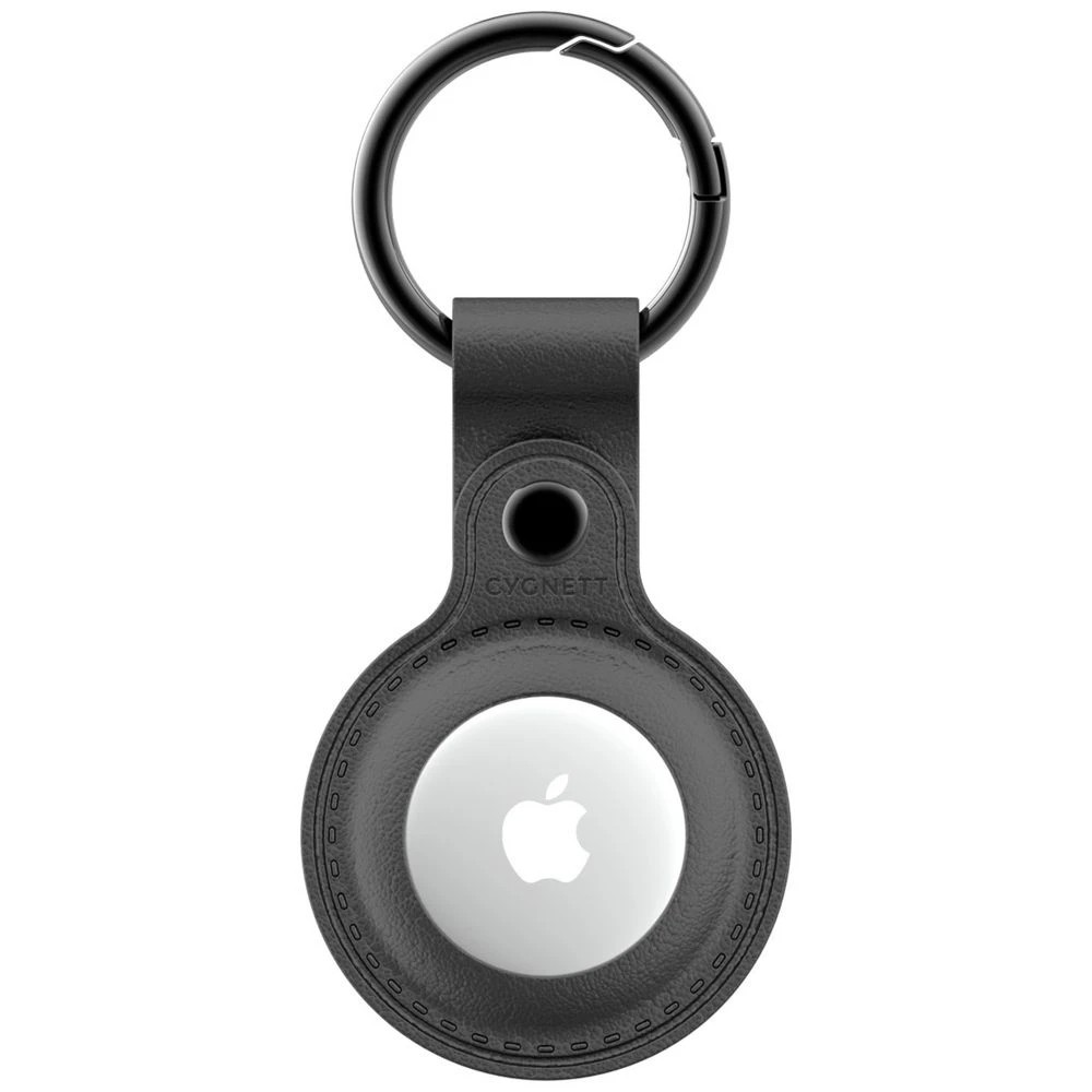 1 Cygnett StyleTrack Leather AirTag Case Black, 1 of 4