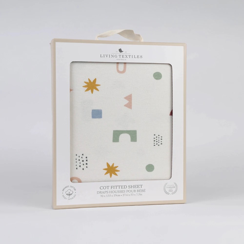 5 Living Textiles Geo Mod Cot Fitted Sheet – Assorted, 5 of 5