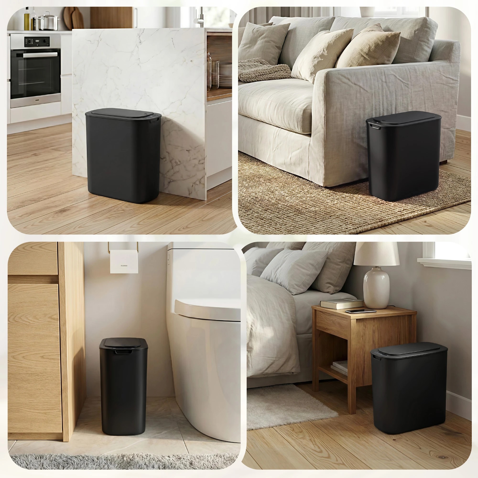 7 Devanti Automatic Trash Bin with Lid 11L Motion Sensor Kitchen Bin Touchless - Black, 7 of 8