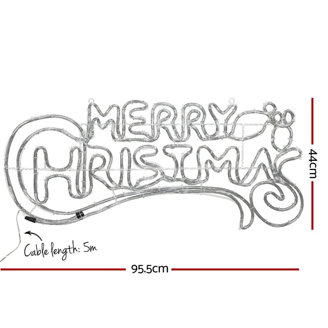 2 Jingle Jollys Christmas Lights 96cm Merry Christmas 288 LED Decorations - Multi, 2 of 7