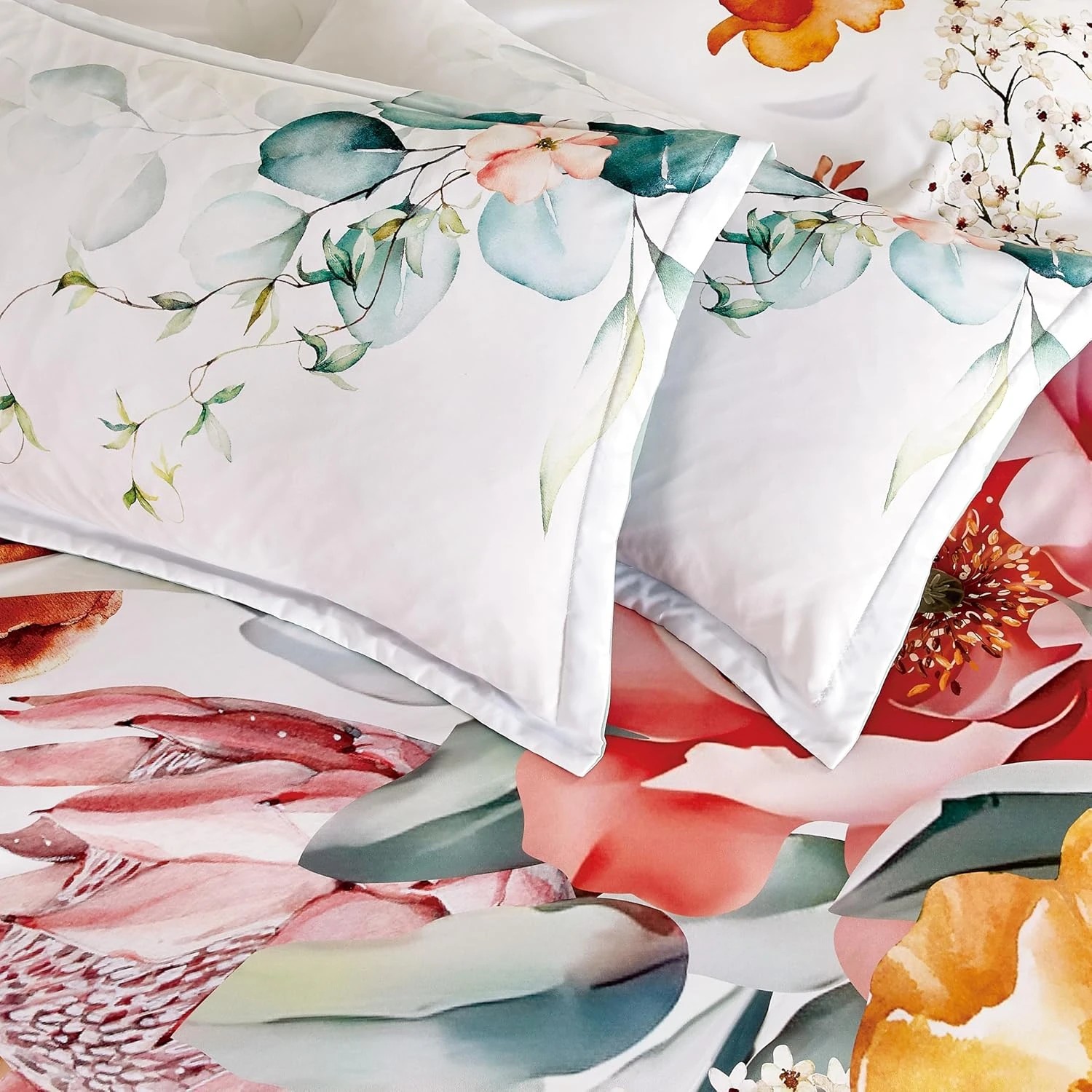 5 CleverPolly Printed Microfibre Reversible Quilt Cover Set - Flora - King Bed, 5 of 5