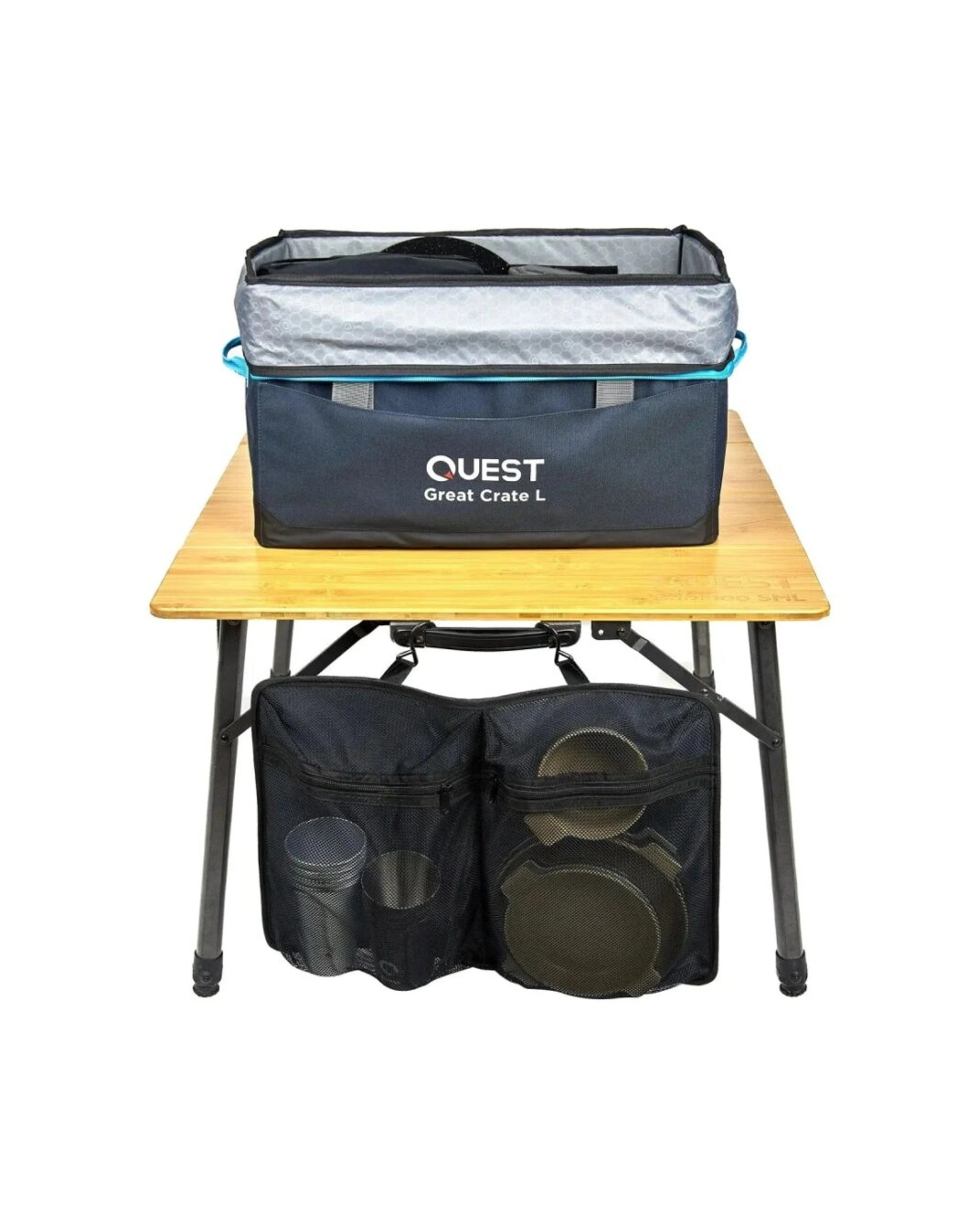 6 Quest Outdoors Great Crate Large Collapsible Expandable Camping Storage 63-82L - Black, 6 of 8