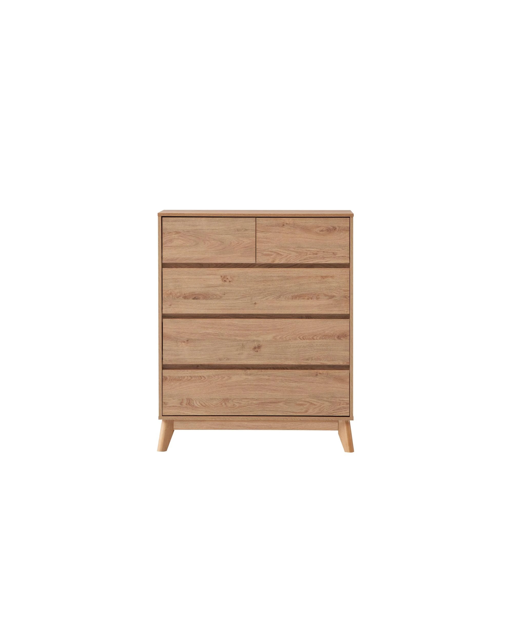 5 Kodu Chest 5 Drawers Tallboy Dresser Oak Look - Natural, 5 of 6