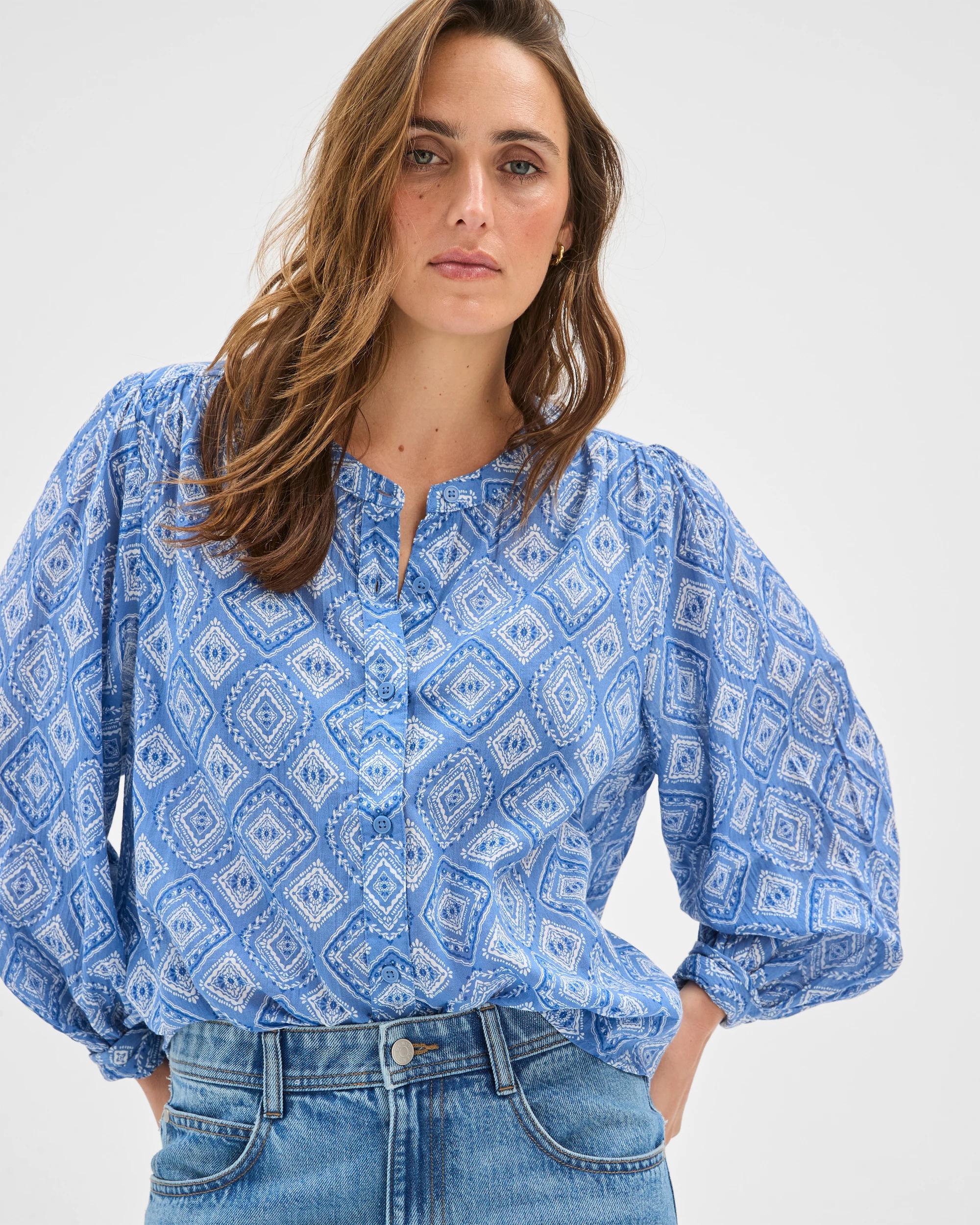 3 Target Woman 3/4 Sleeve Femme Print Blouse GEO PRINT, 3 of 7