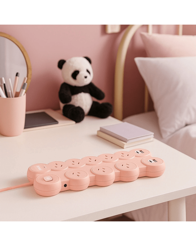 Arlec 8 Outlet Bubble Wide Spaced Outlets & USB A & C Ports Powerboard - 