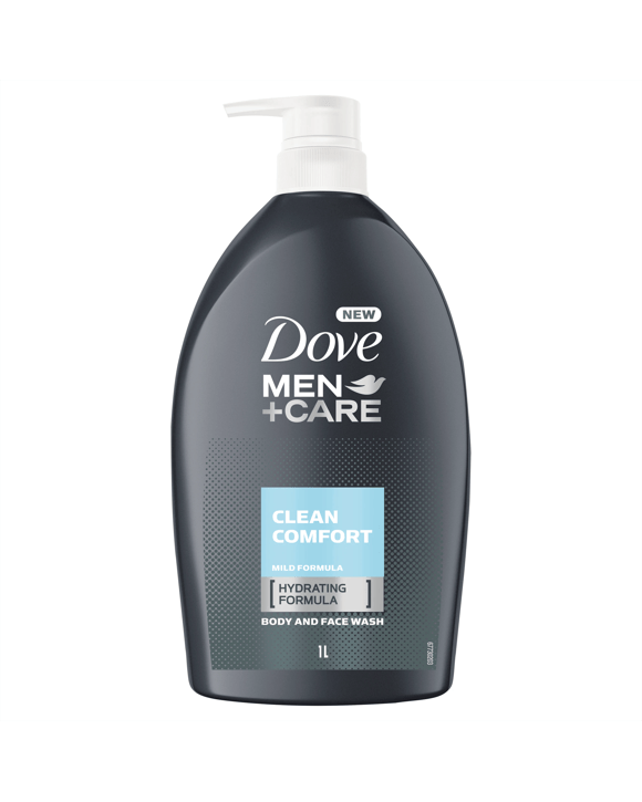 Dove Men+Care Clean Comfort Body and Face Wash 1L - Cedarwood and Bergamot Scented