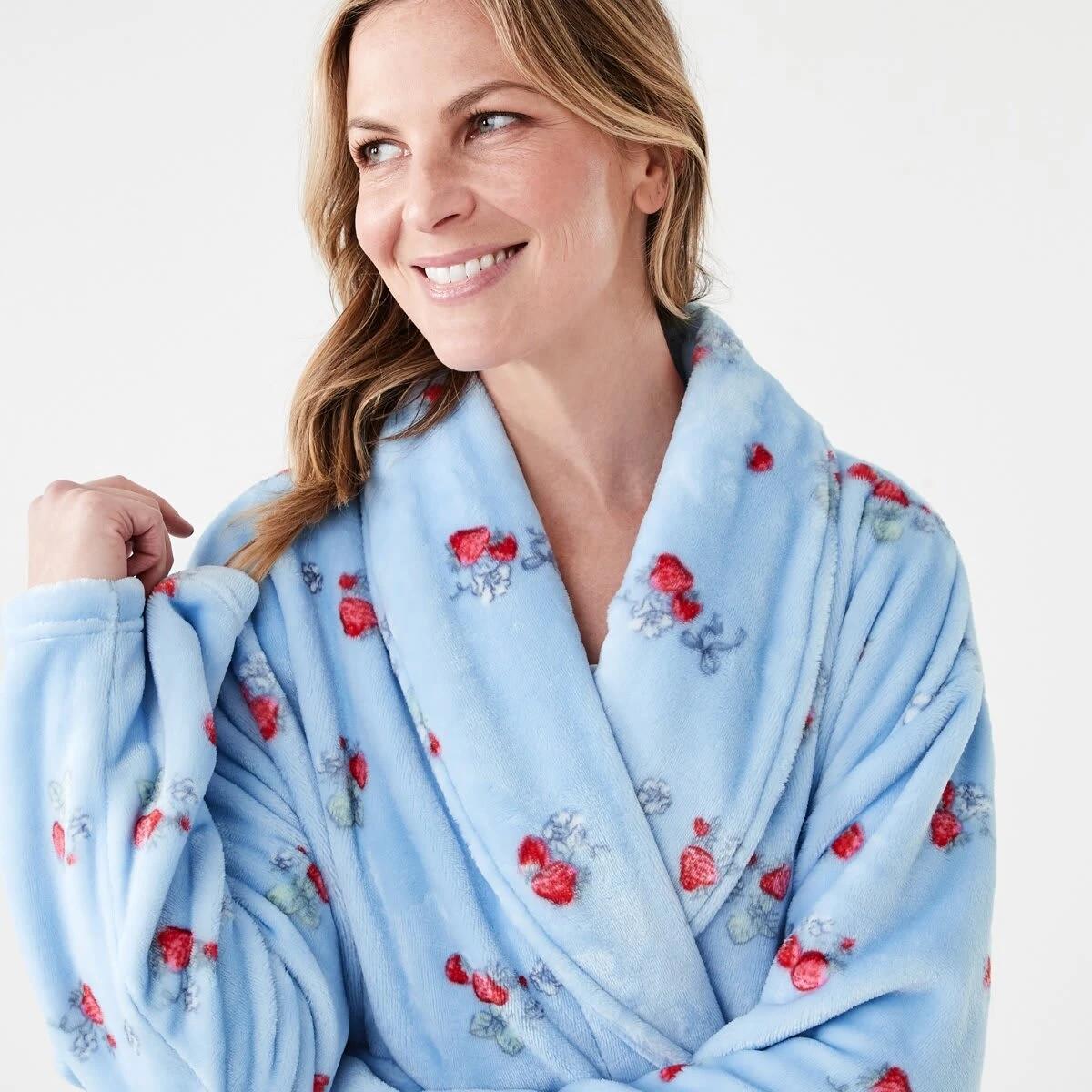 4 Printed Fleece Gown HALO BERRY HALOGEN BLUE, 4 of 7